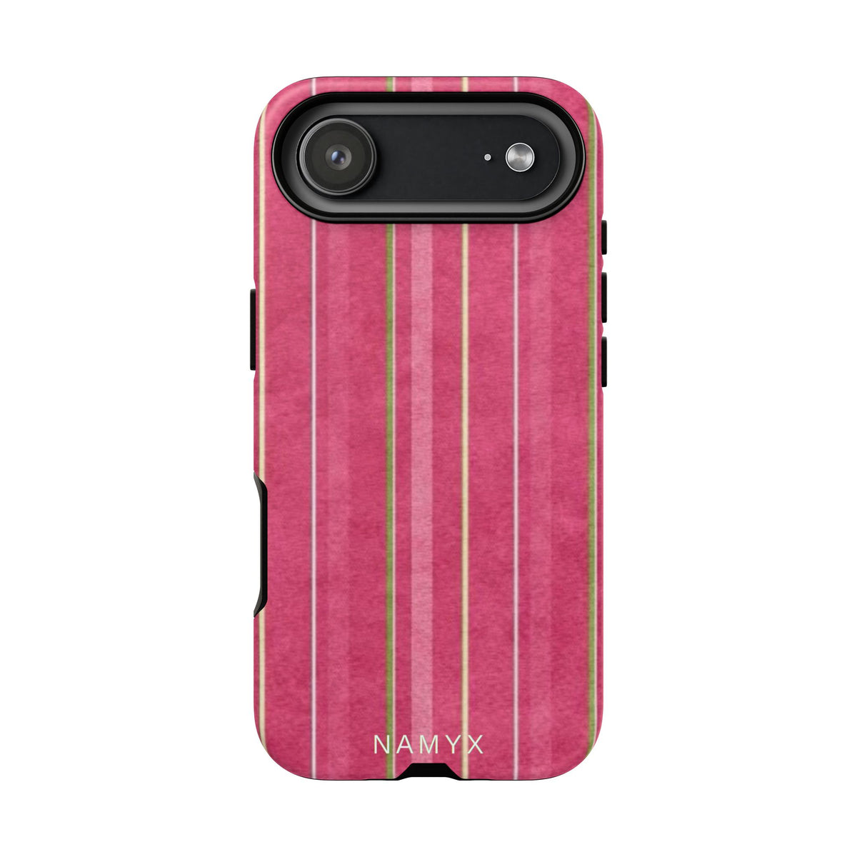 Pink Vertical Stripe Tough Phone Case — Durable Protective iPhone Cover with Subtle Vintage Stripes