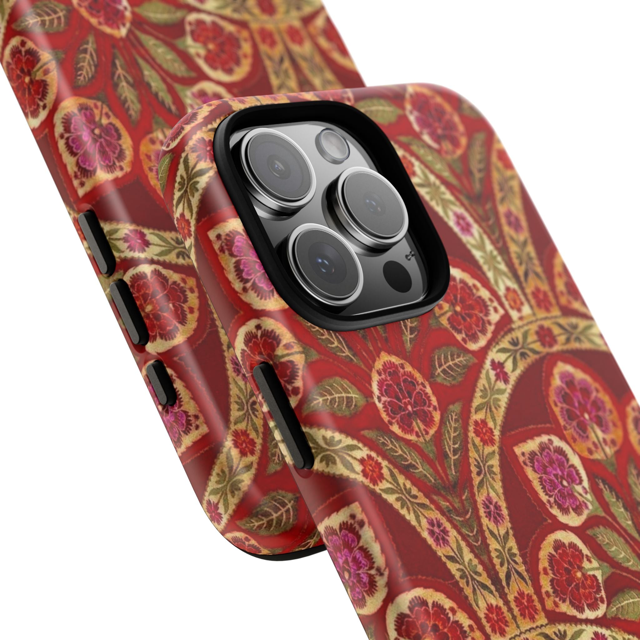 Floral Paisley Tough Phone Case — Red Gold Vintage Pattern