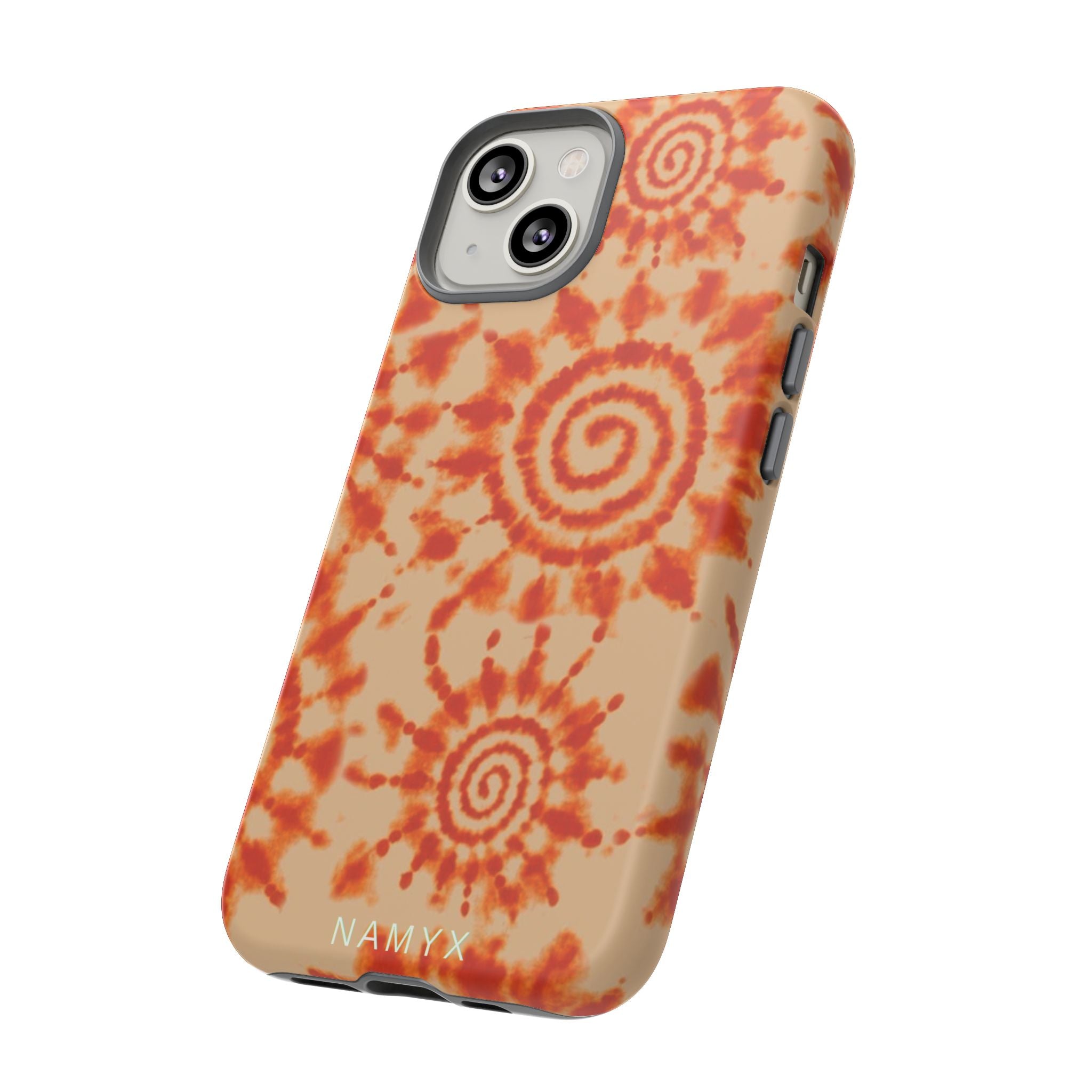 Tie-Dye Spiral Tough Phone Case — Orange Retro Protective Case
