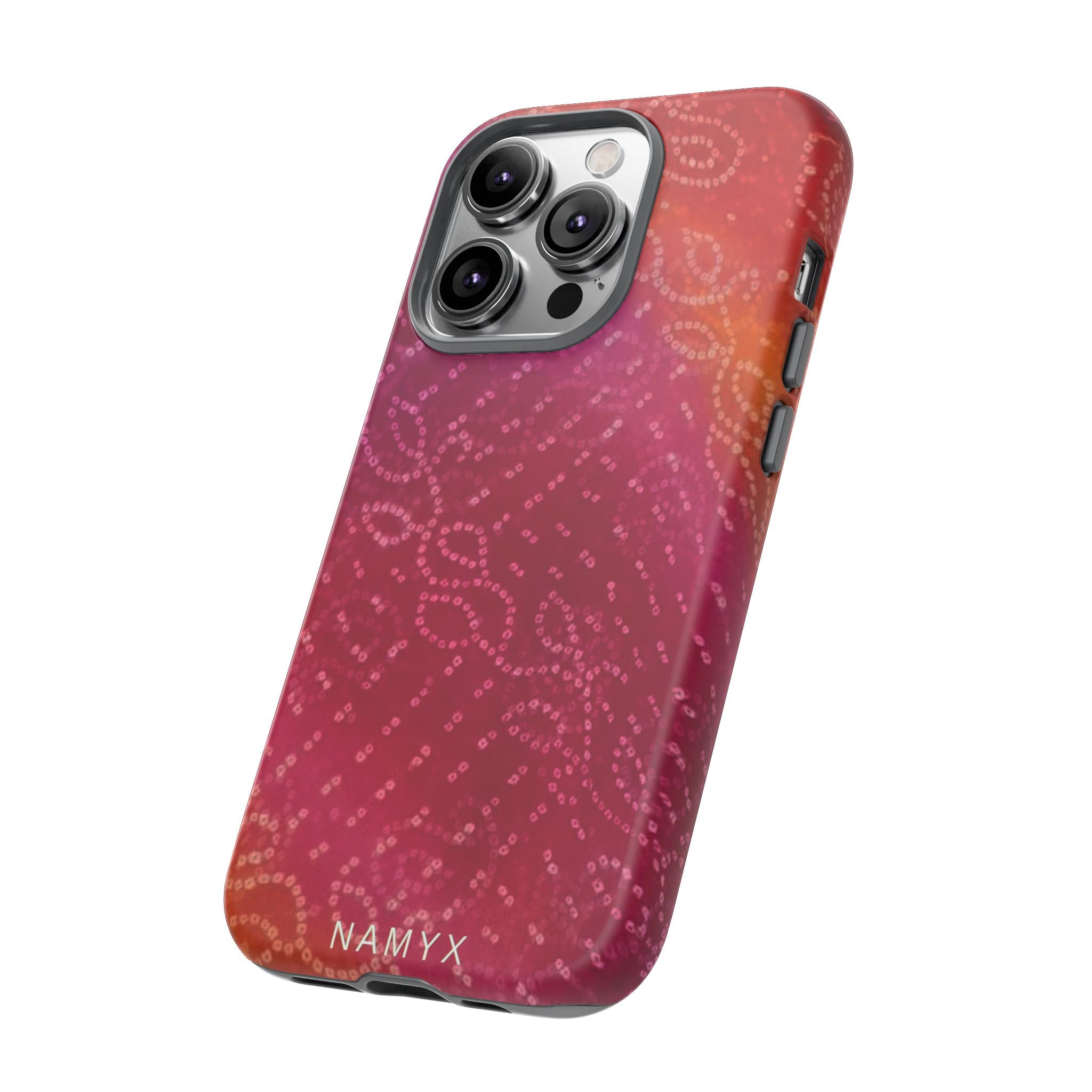 Floral Bandana Tough Case — Protective Phone Case with Pink Orange Paisley Design