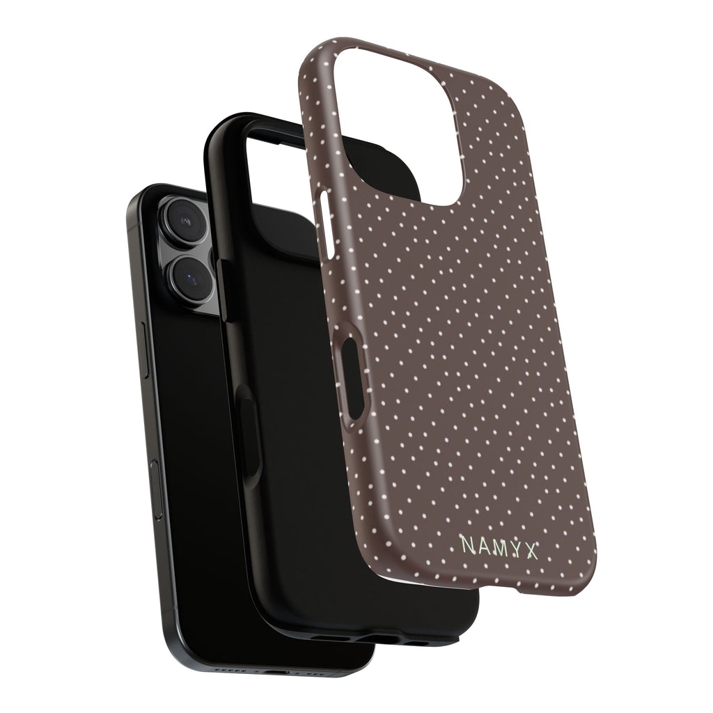 Brown Polka Dot Tough Phone Case - Slim Protective iPhone Cover