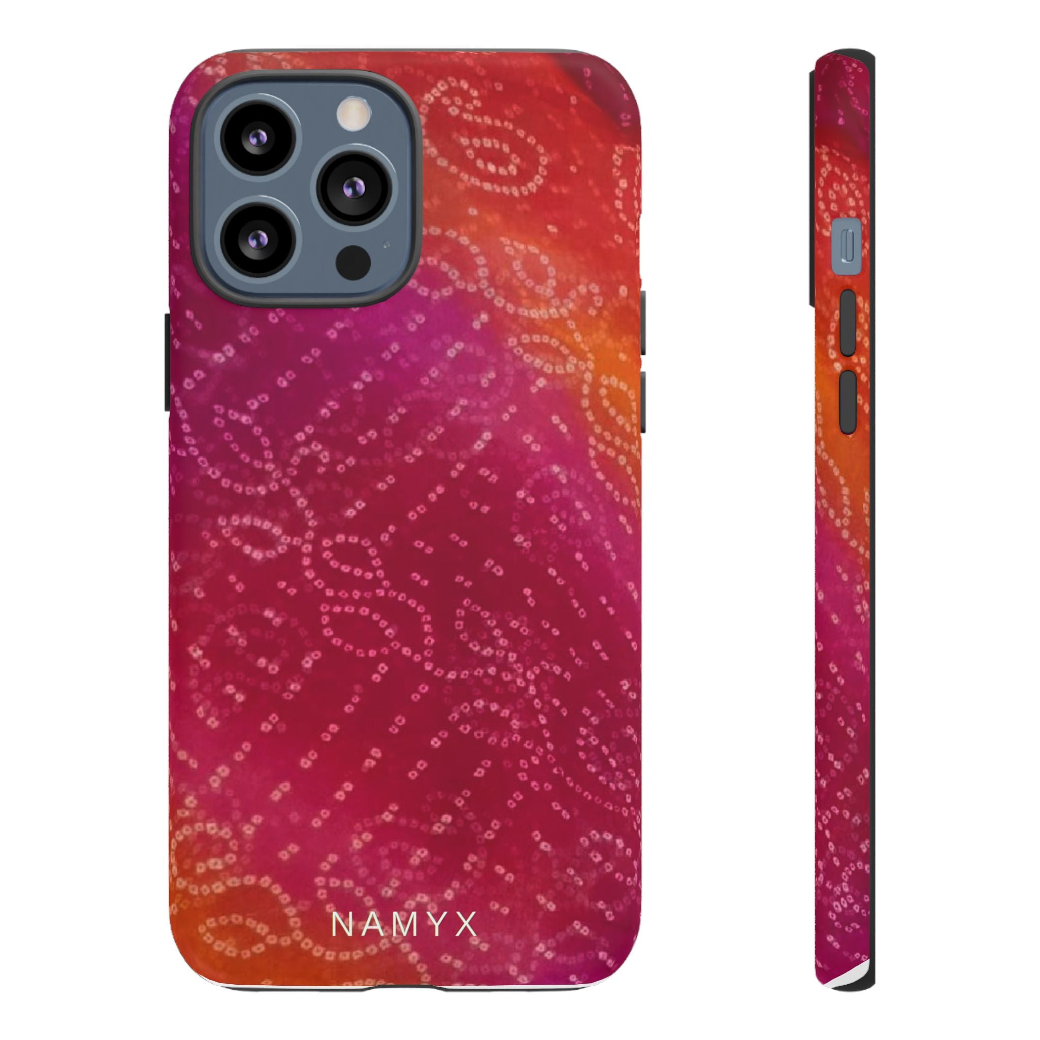 Floral Bandana Tough Case — Protective Phone Case with Pink Orange Paisley Design
