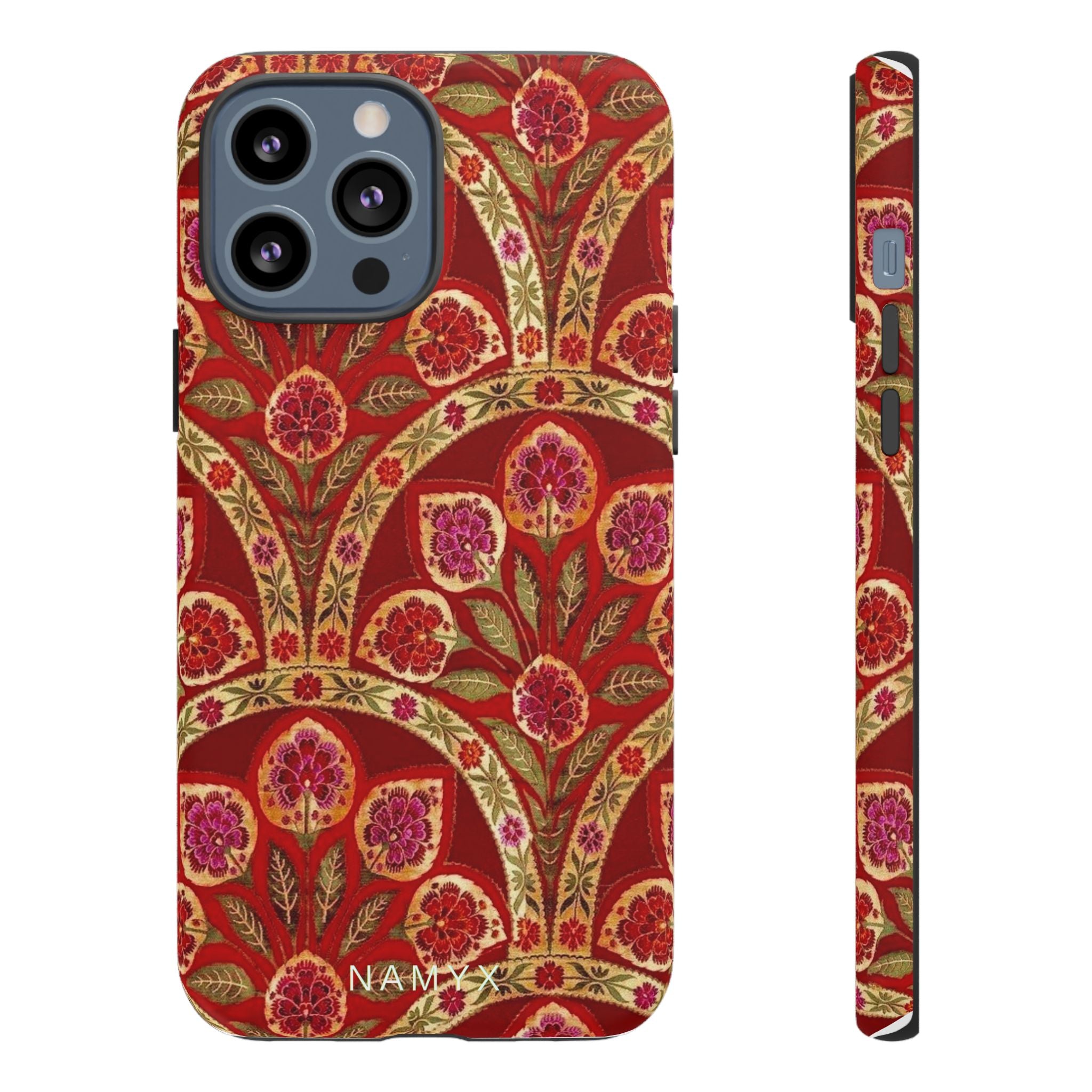Floral Paisley Tough Phone Case — Red Gold Vintage Pattern