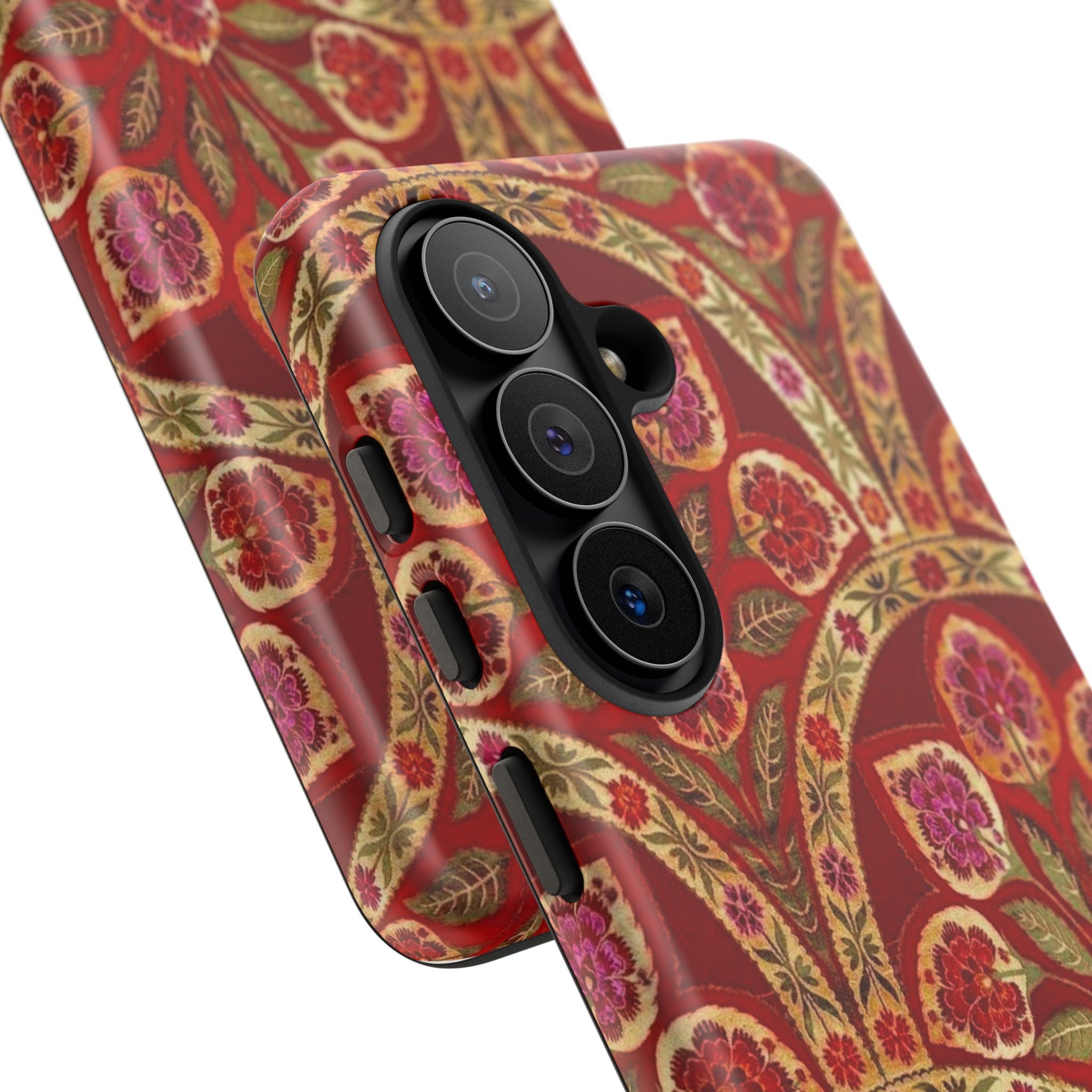 Floral Paisley Tough Phone Case — Red Gold Vintage Pattern