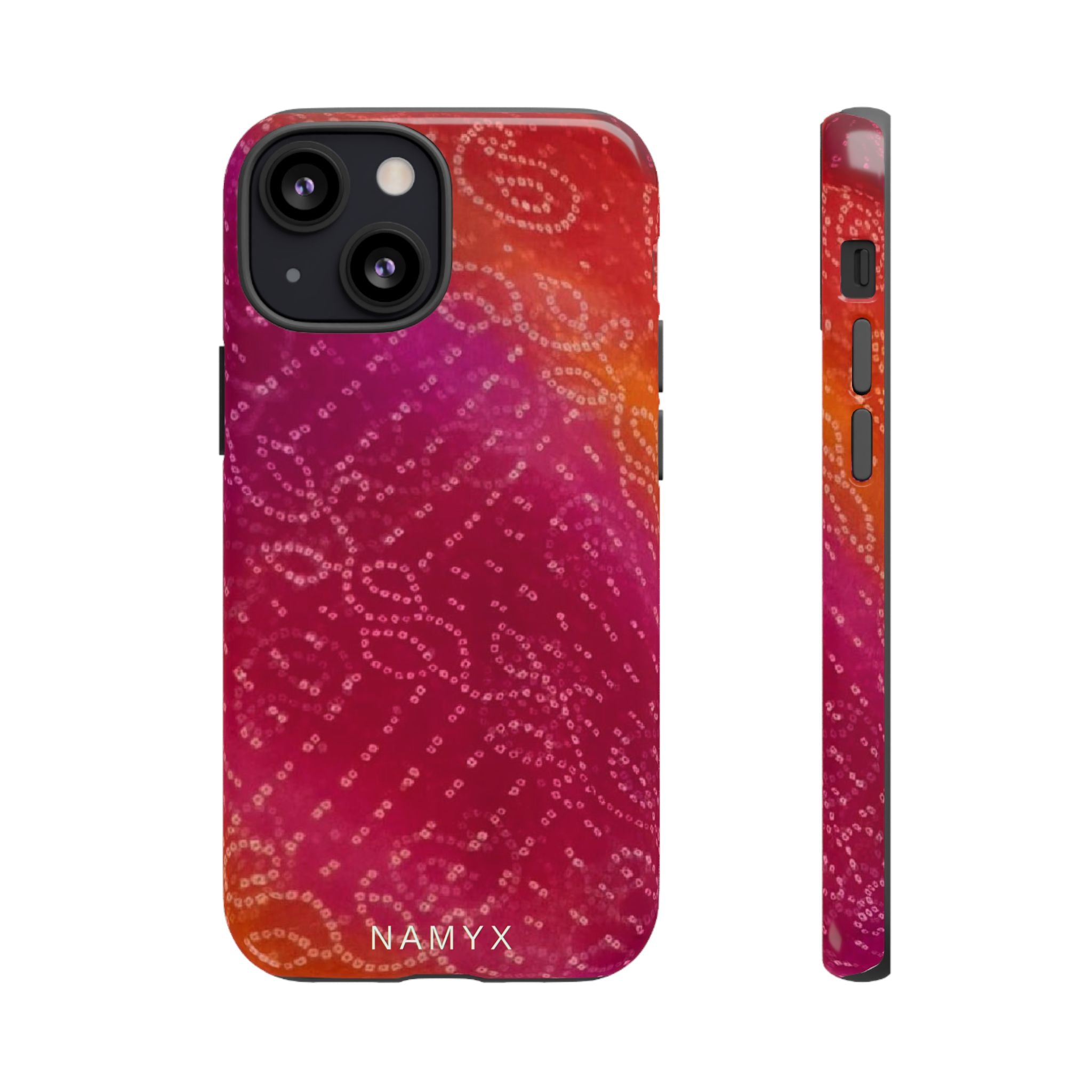Floral Bandana Tough Case — Protective Phone Case with Pink Orange Paisley Design