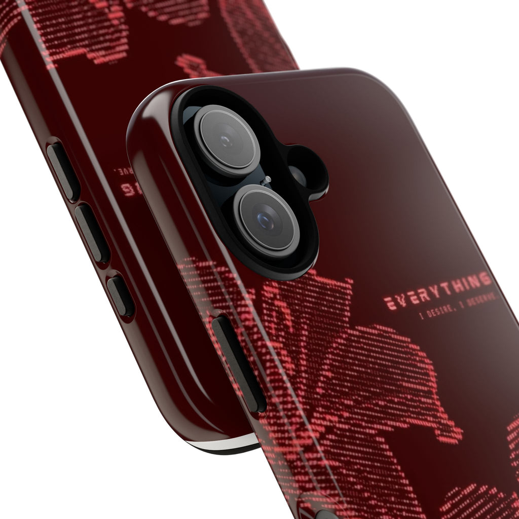 Floral Tough Phone Case — 'Everything' Burgundy Protective Cover