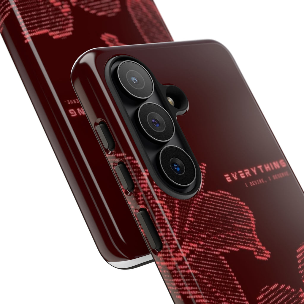 Floral Tough Phone Case — 'Everything' Burgundy Protective Cover