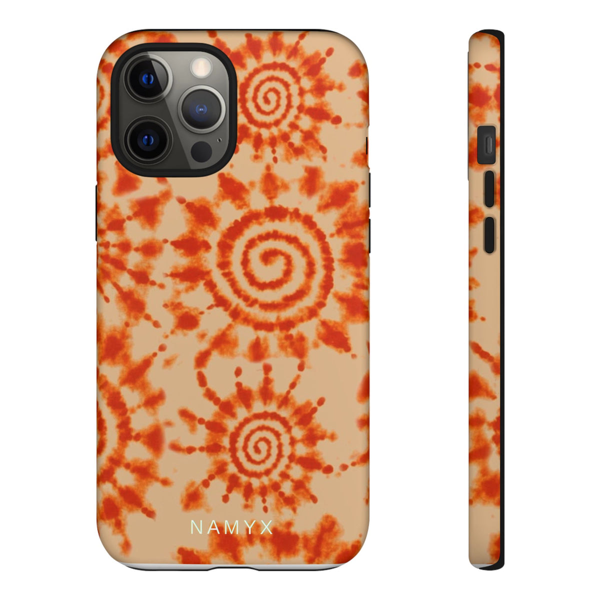 Tie-Dye Spiral Tough Phone Case — Orange Retro Protective Case