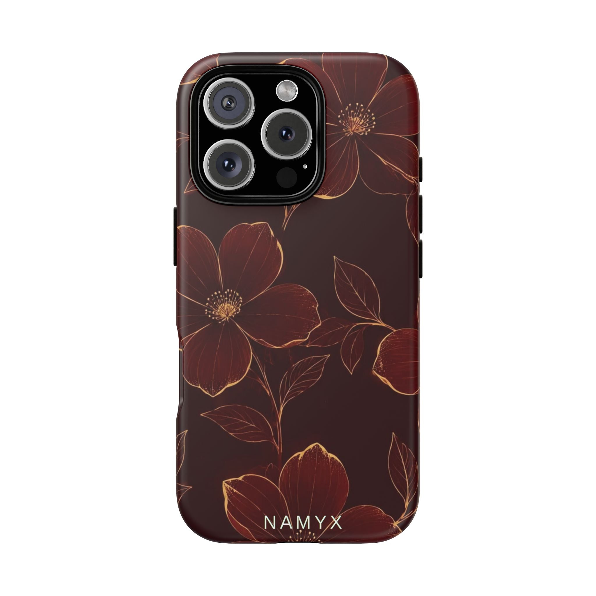 Floral Tough Case — Dark Red Botanical Phone Case