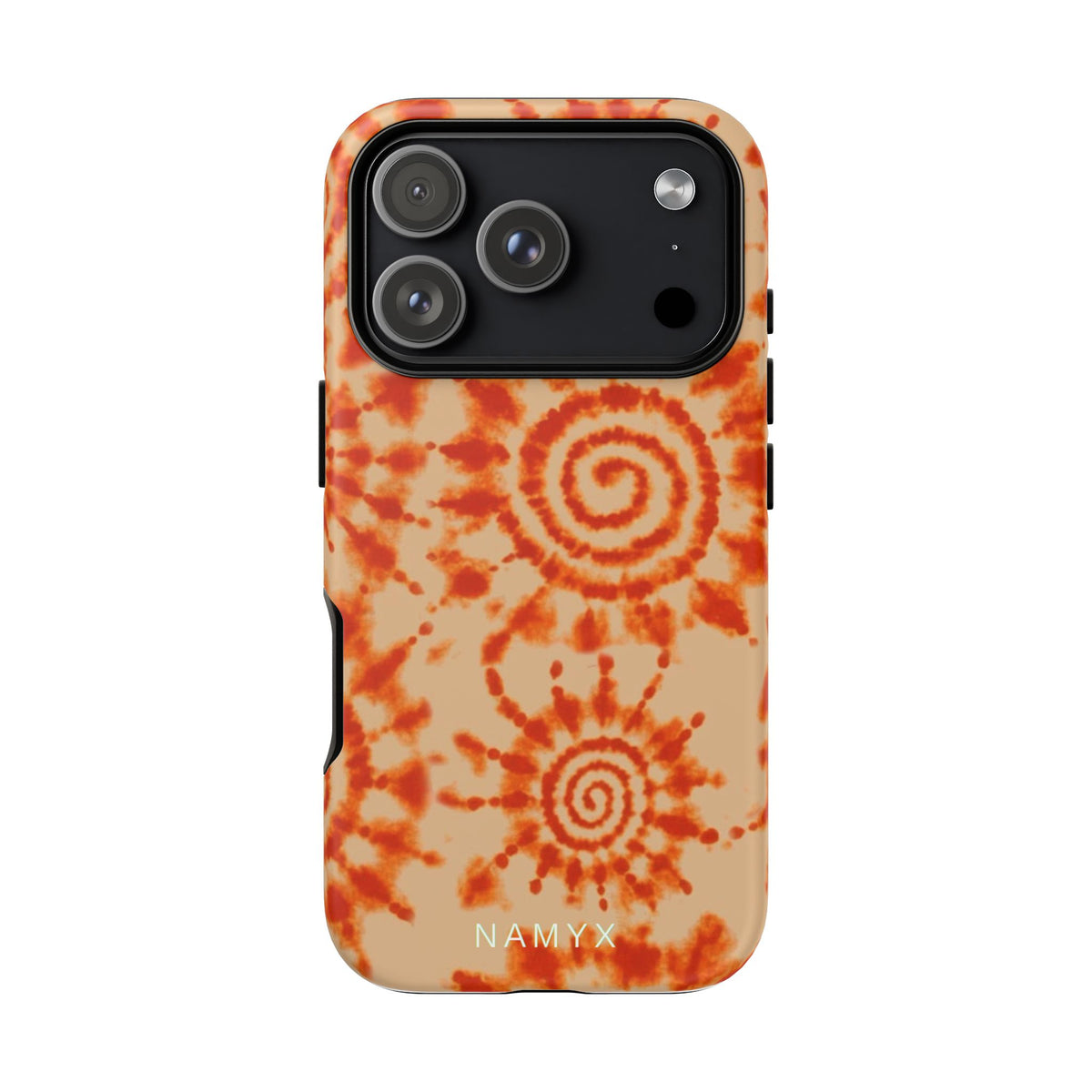 Tie-Dye Spiral Tough Phone Case — Orange Retro Protective Case