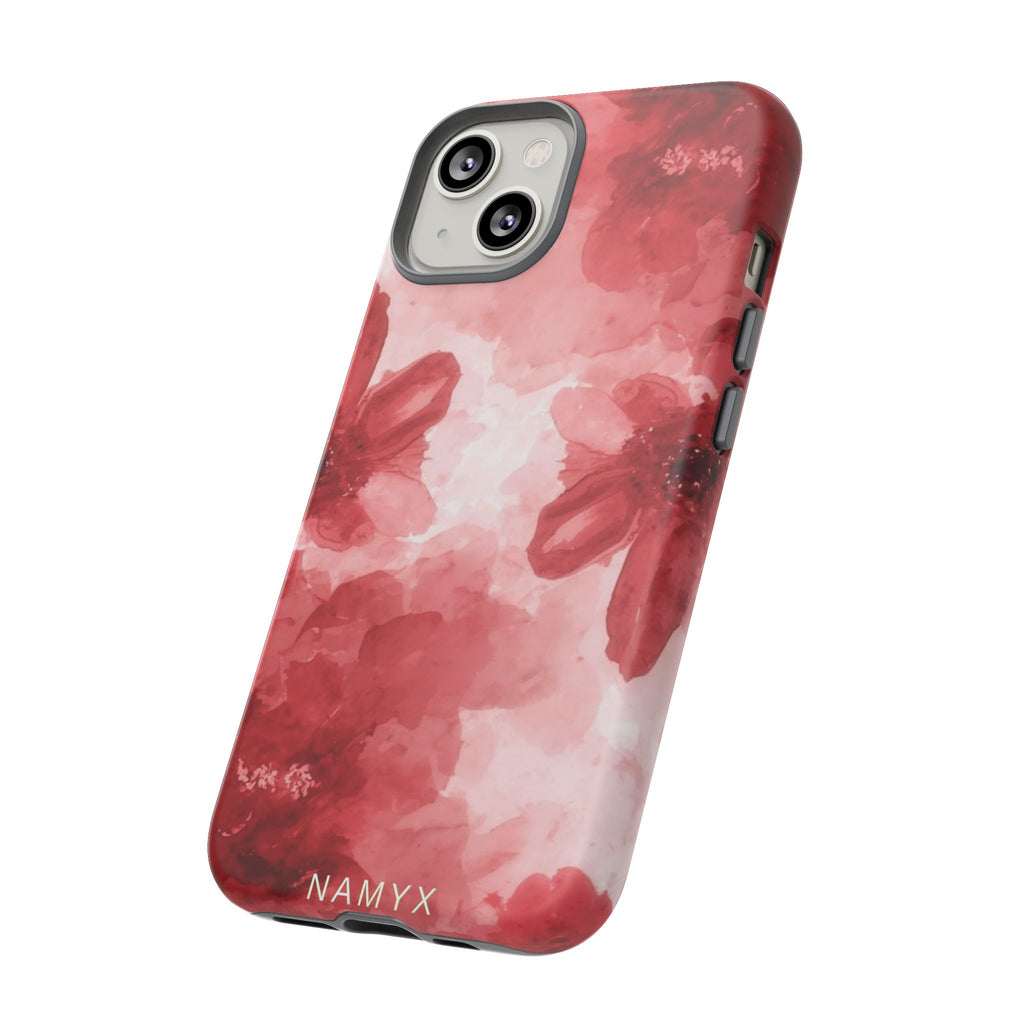 Floral Red Watercolor Tough Phone Case