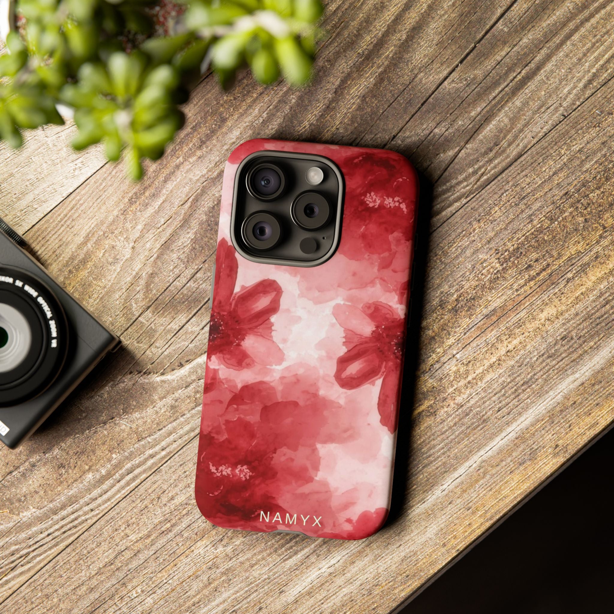 Floral Red Watercolor Tough Phone Case