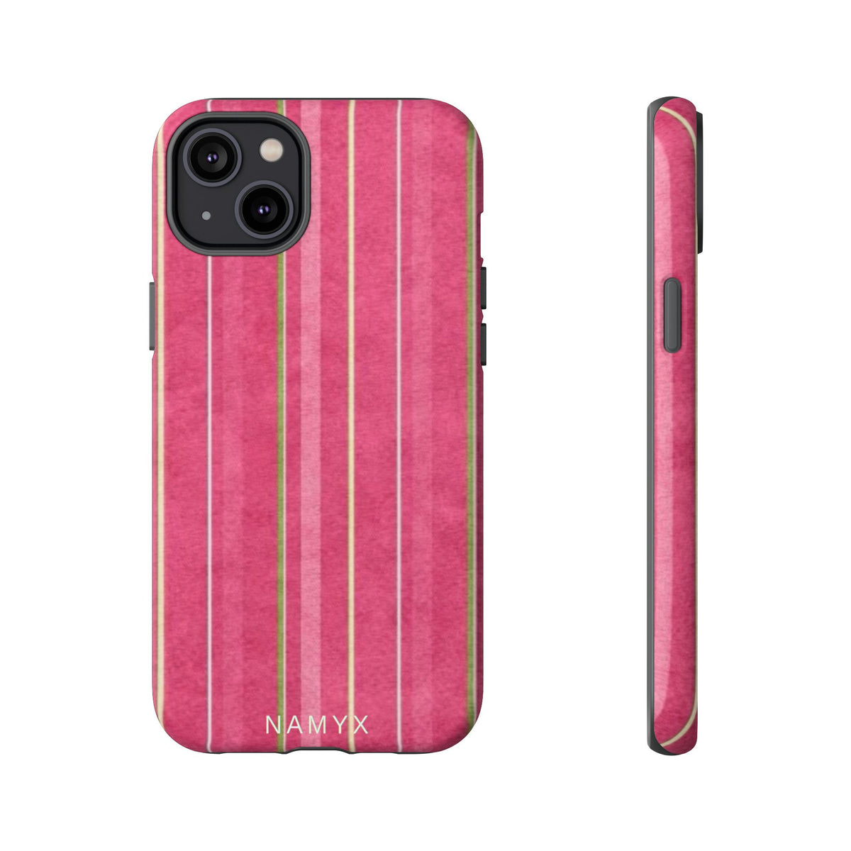 Pink Vertical Stripe Tough Phone Case — Durable Protective iPhone Cover with Subtle Vintage Stripes