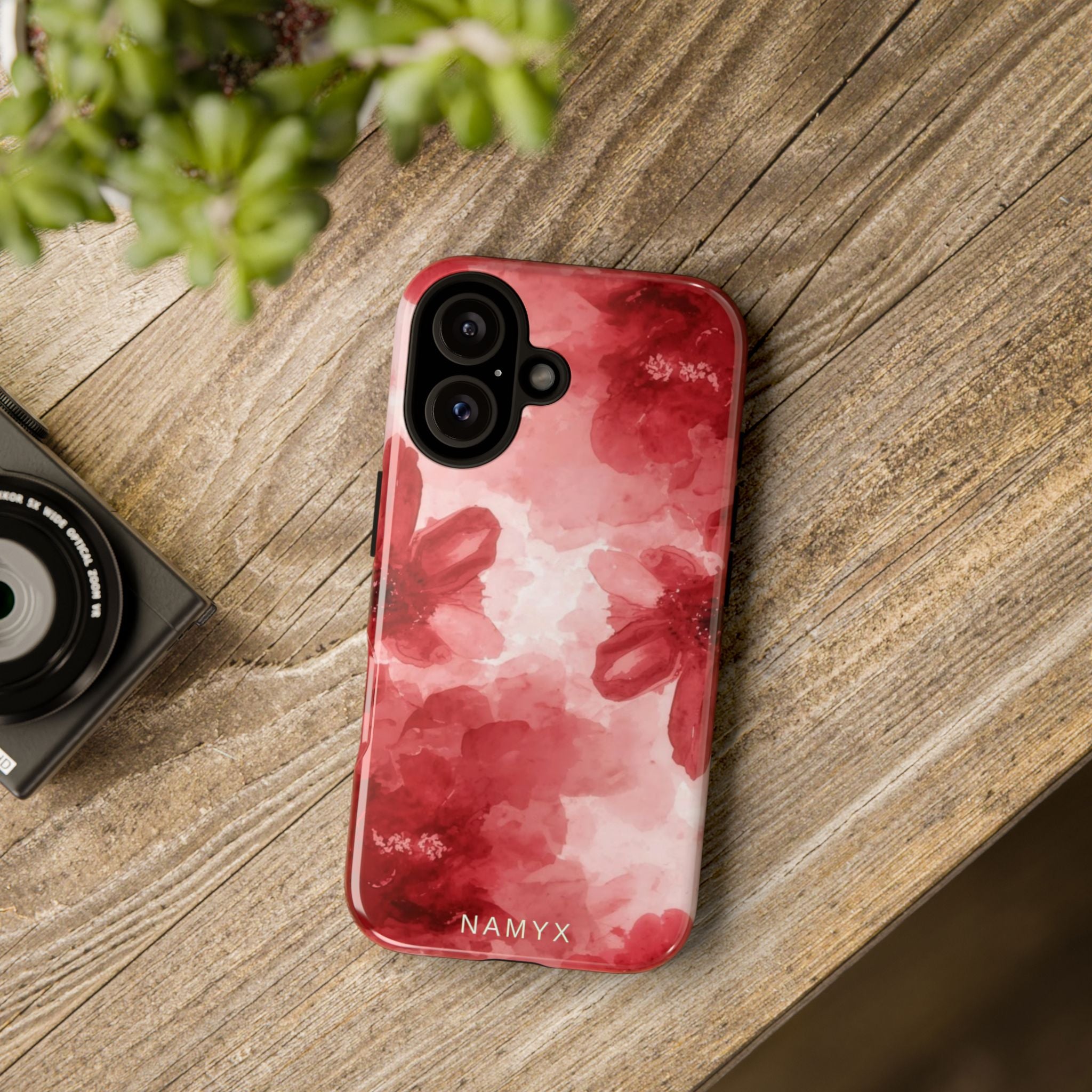 Floral Red Watercolor Tough Phone Case