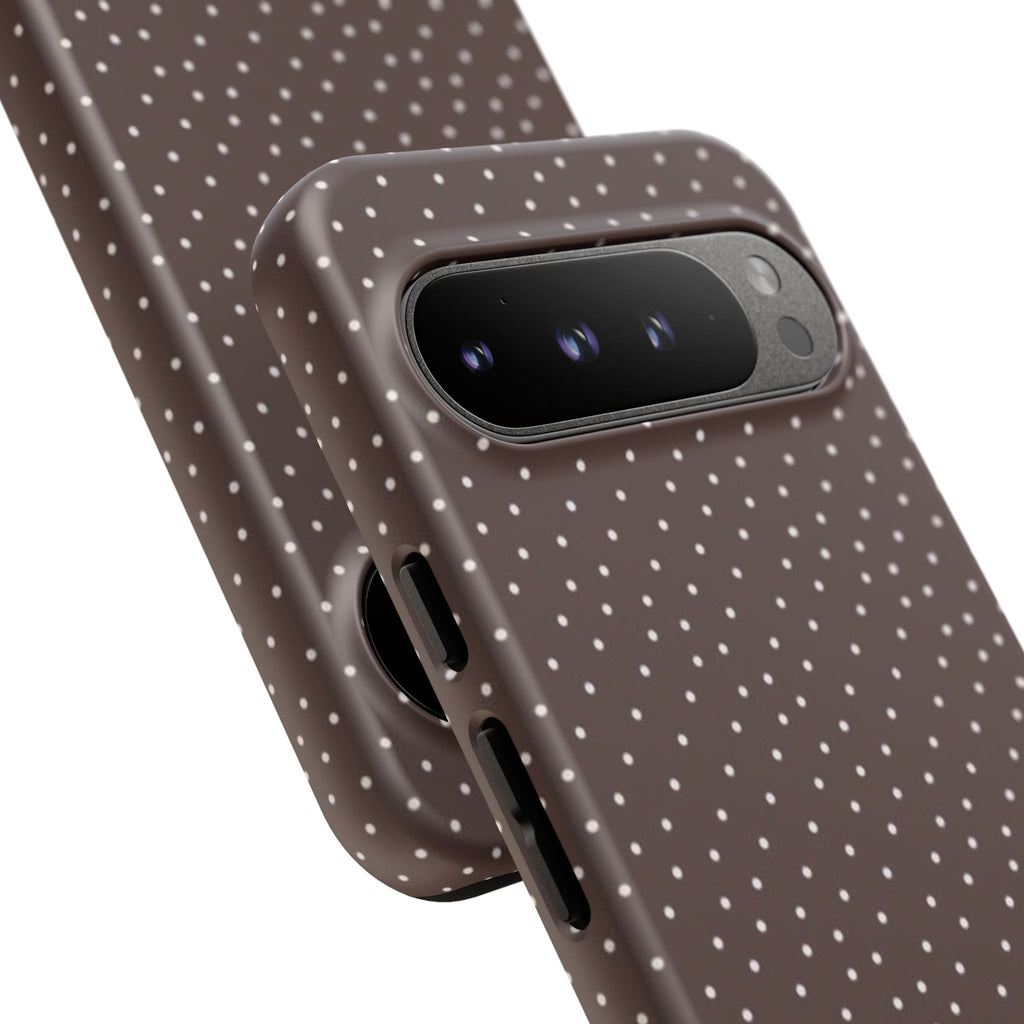 Brown Polka Dot Tough Phone Case - Slim Protective iPhone Cover