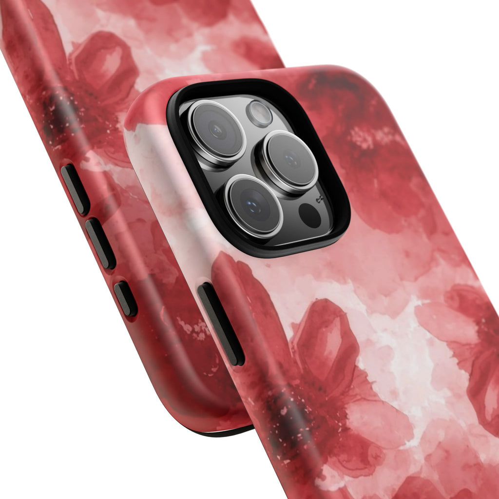 Floral Red Watercolor Tough Phone Case