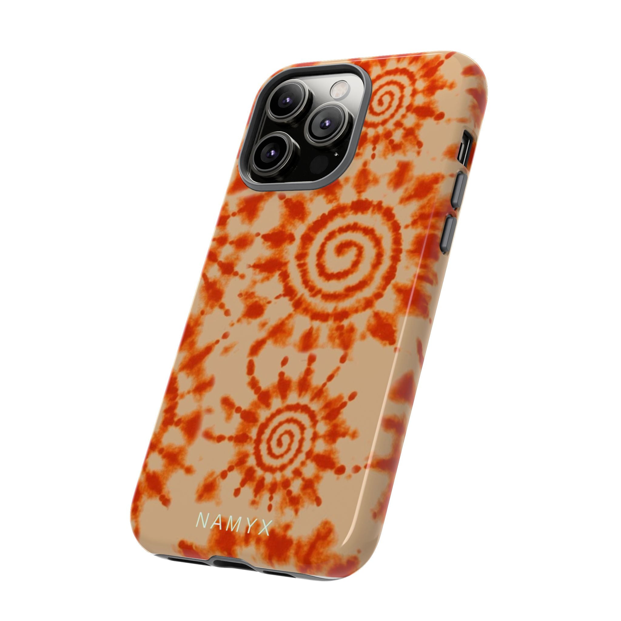 Tie-Dye Spiral Tough Phone Case — Orange Retro Protective Case