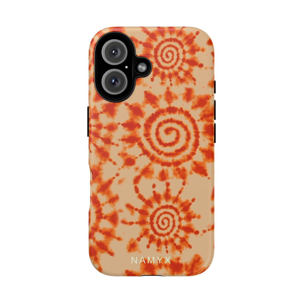 Tie-Dye Spiral Tough Phone Case — Orange Retro Protective Case