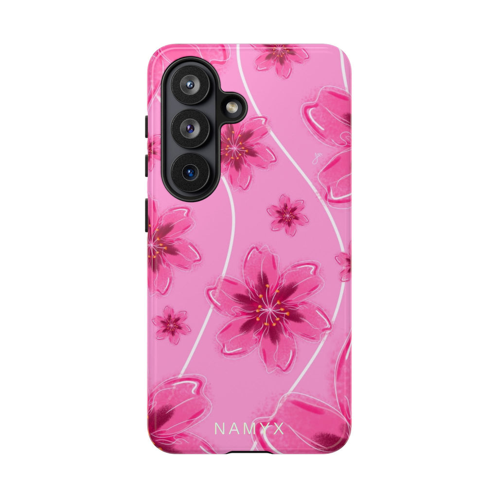 Pink Cherry Blossom Tough Phone Case — Floral Protective Cover