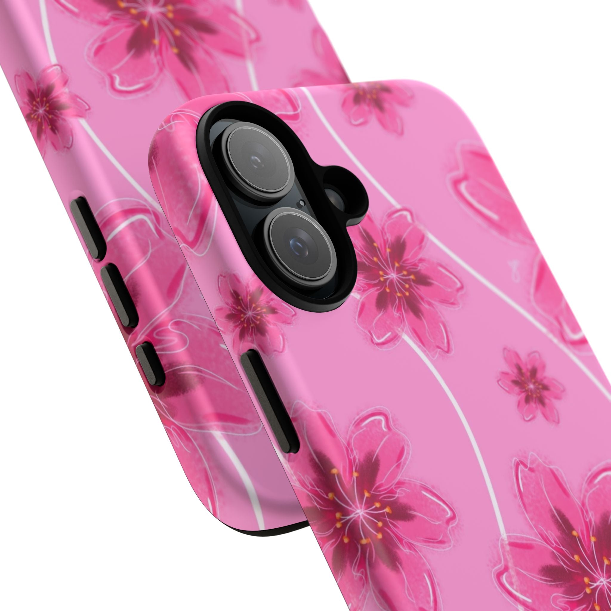 Pink Cherry Blossom Tough Phone Case — Floral Protective Cover