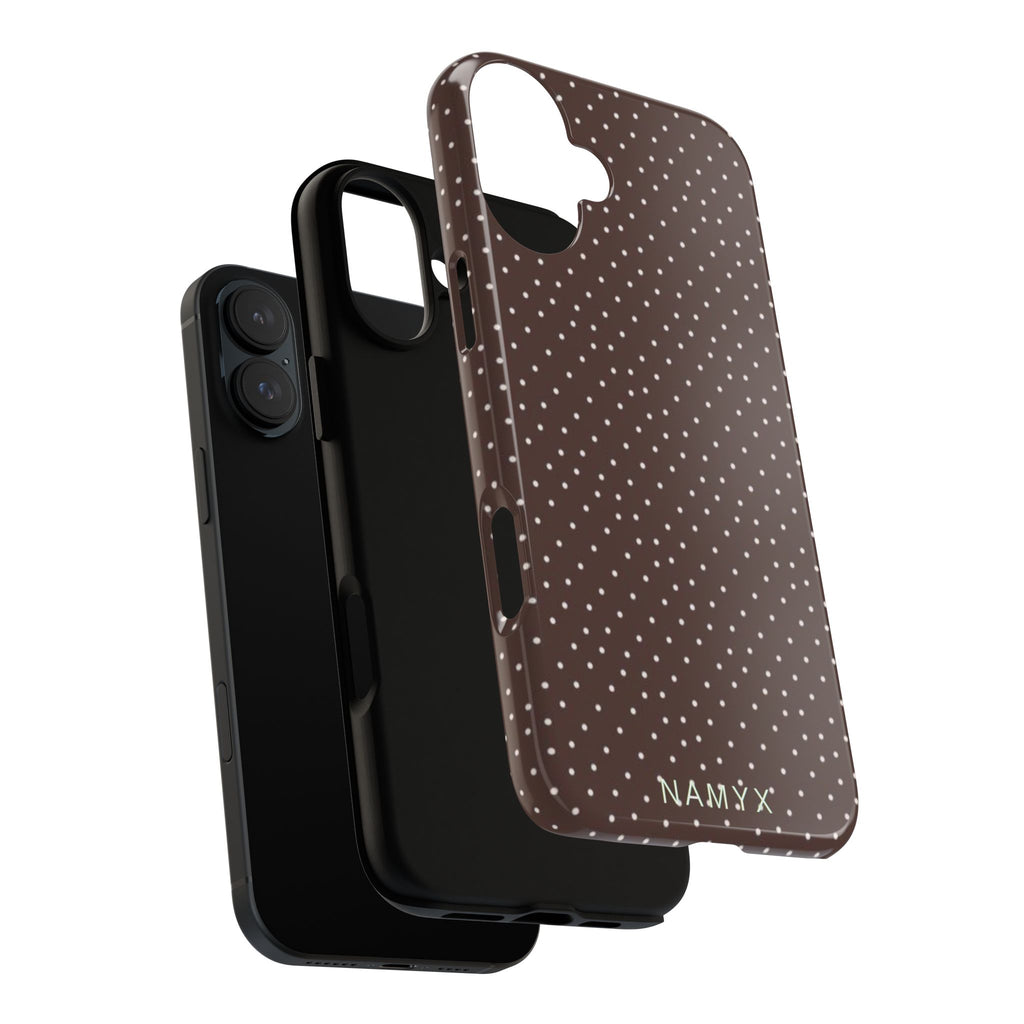 Brown Polka Dot Tough Phone Case - Slim Protective iPhone Cover