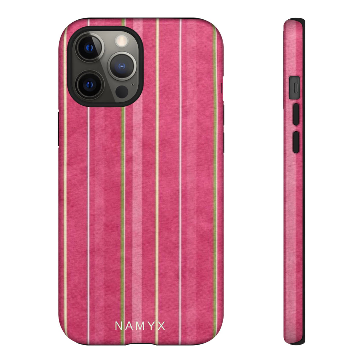 Pink Vertical Stripe Tough Phone Case — Durable Protective iPhone Cover with Subtle Vintage Stripes