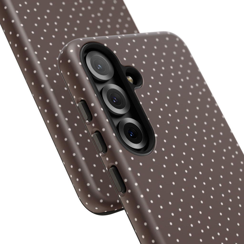 Brown Polka Dot Tough Phone Case - Slim Protective iPhone Cover