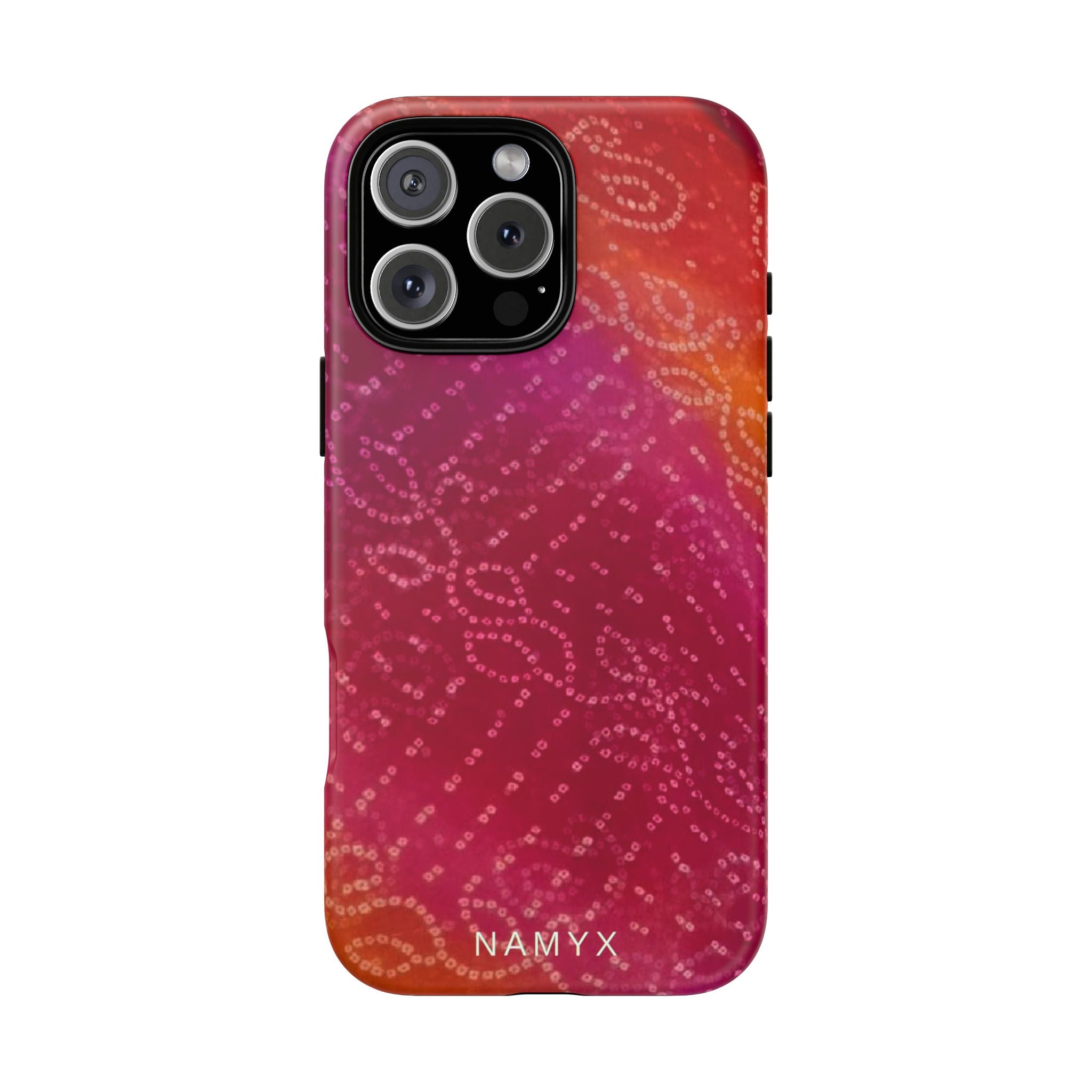 Floral Bandana Tough Case — Protective Phone Case with Pink Orange Paisley Design