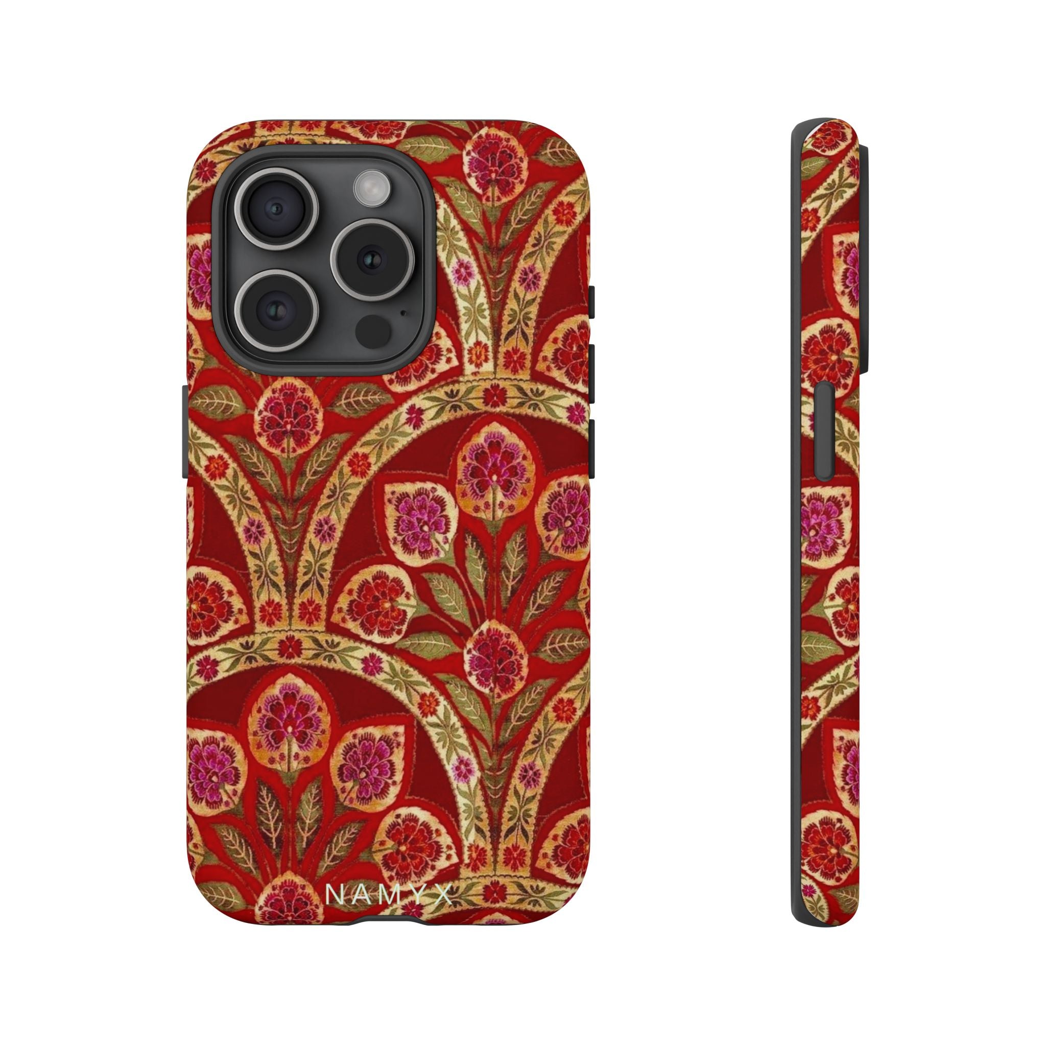 Floral Paisley Tough Phone Case — Red Gold Vintage Pattern