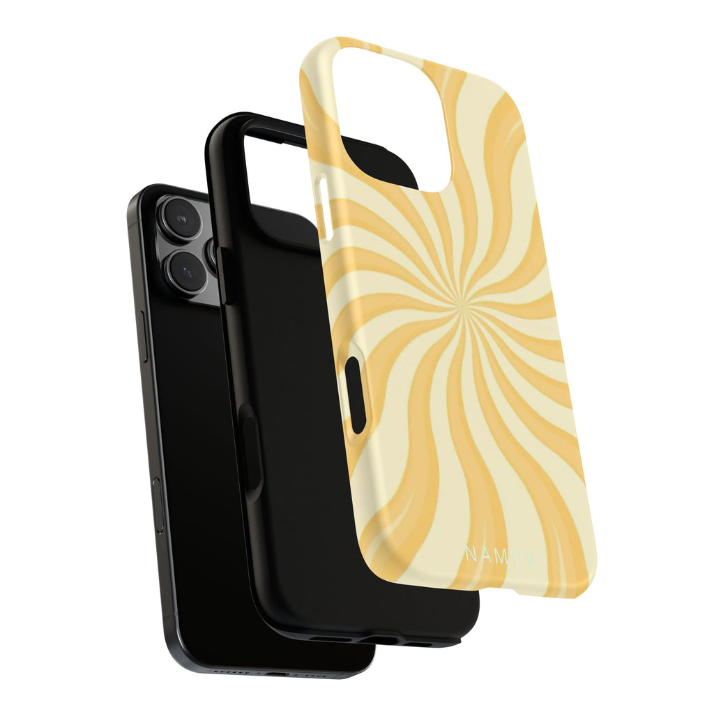 Phone Case — Retro Yellow Swirl Tough Protective Cover