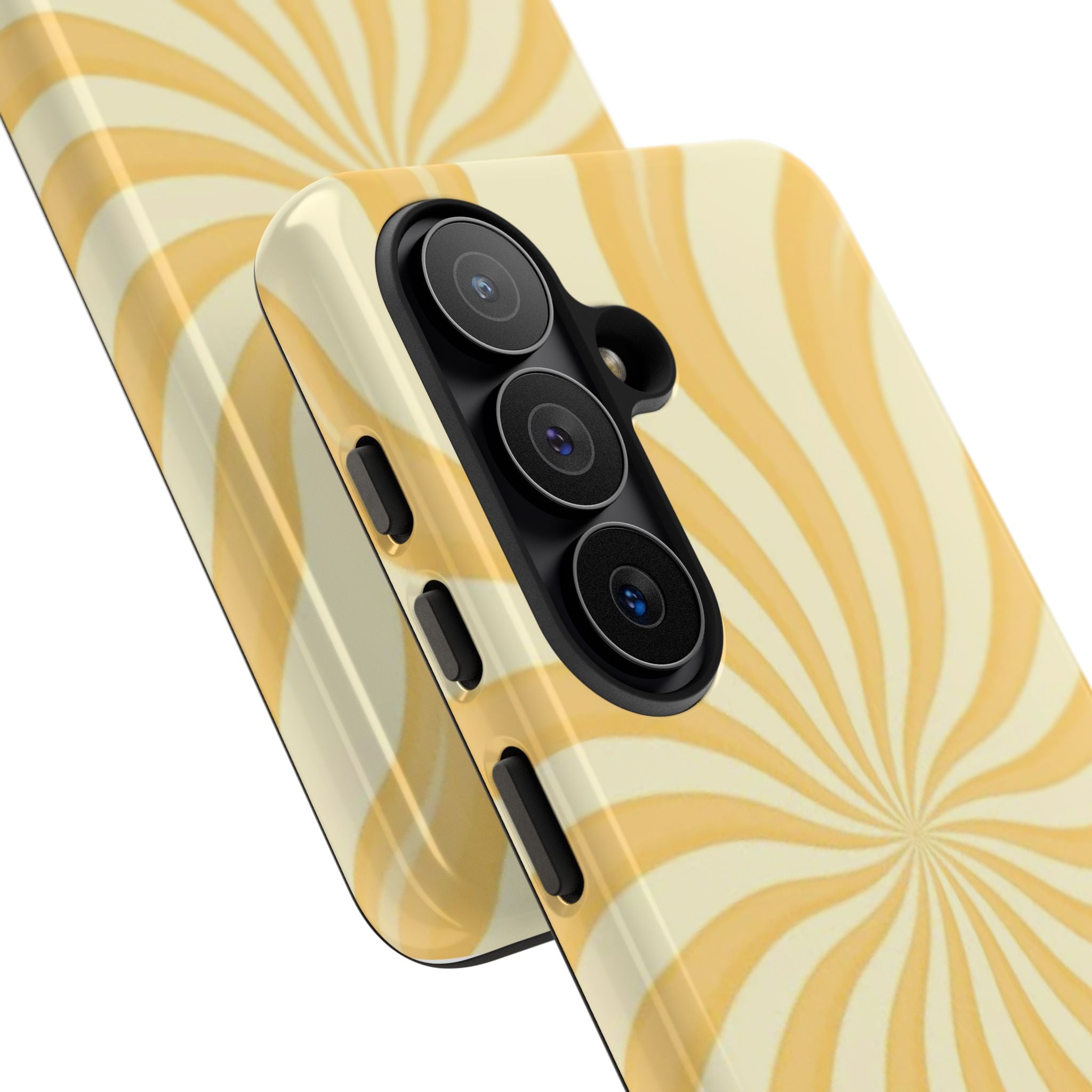 Phone Case — Retro Yellow Swirl Tough Protective Cover