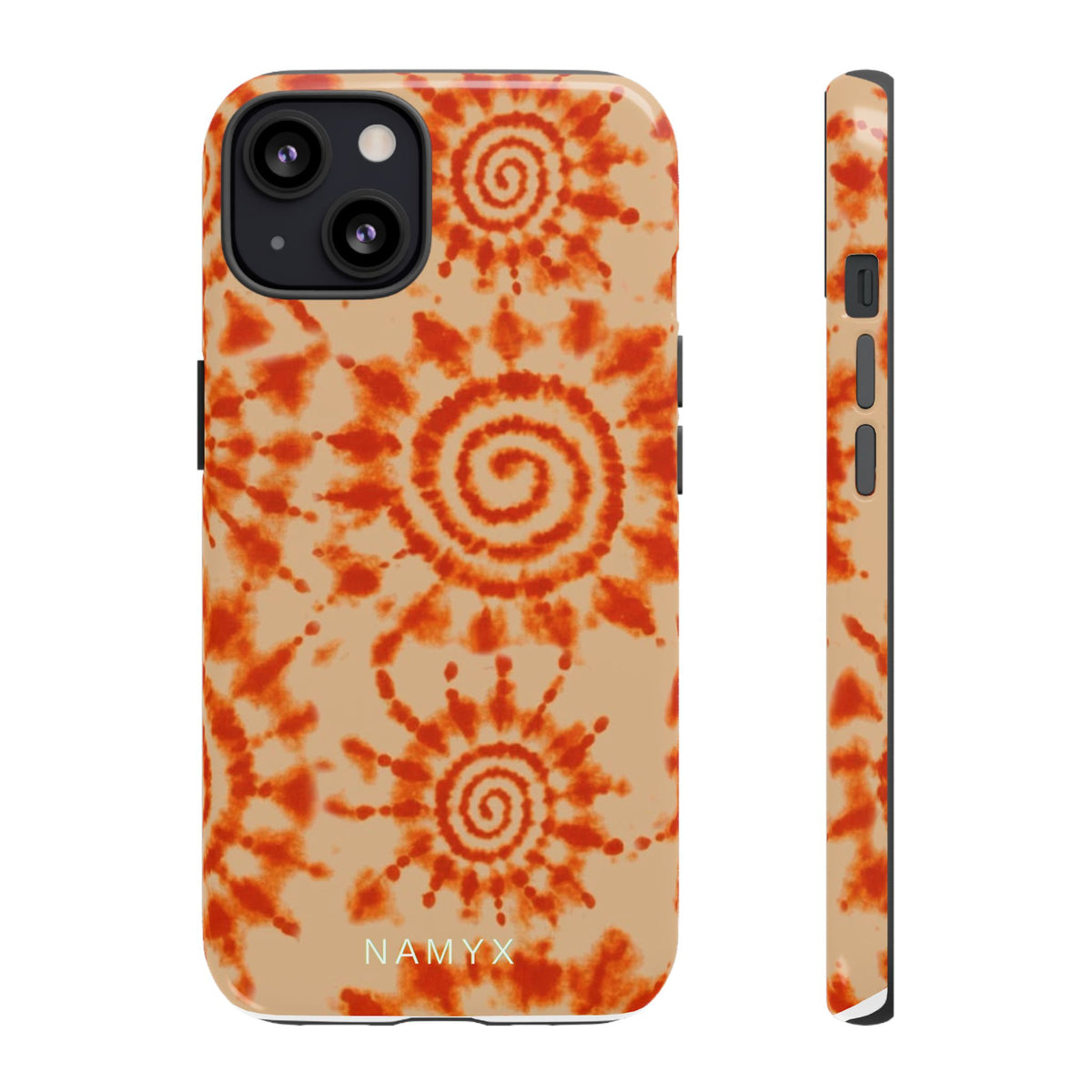 Tie-Dye Spiral Tough Phone Case — Orange Retro Protective Case