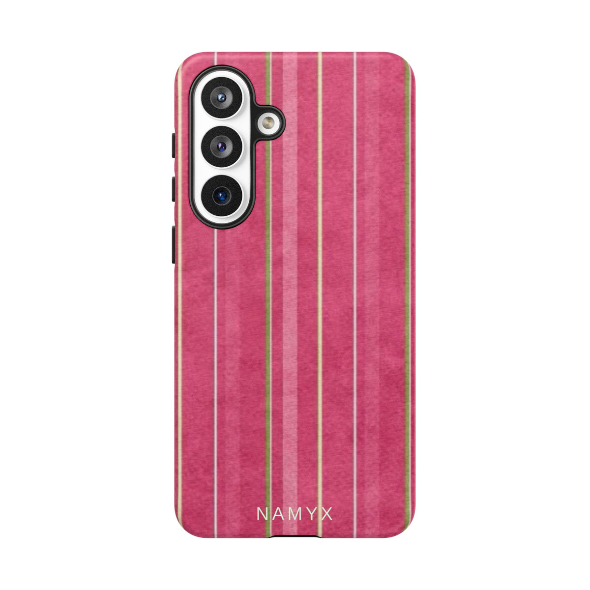 Pink Vertical Stripe Tough Phone Case — Durable Protective iPhone Cover with Subtle Vintage Stripes