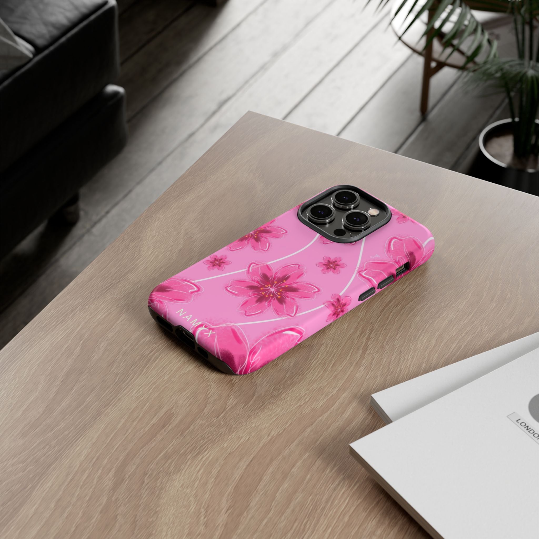 Pink Cherry Blossom Tough Phone Case — Floral Protective Cover