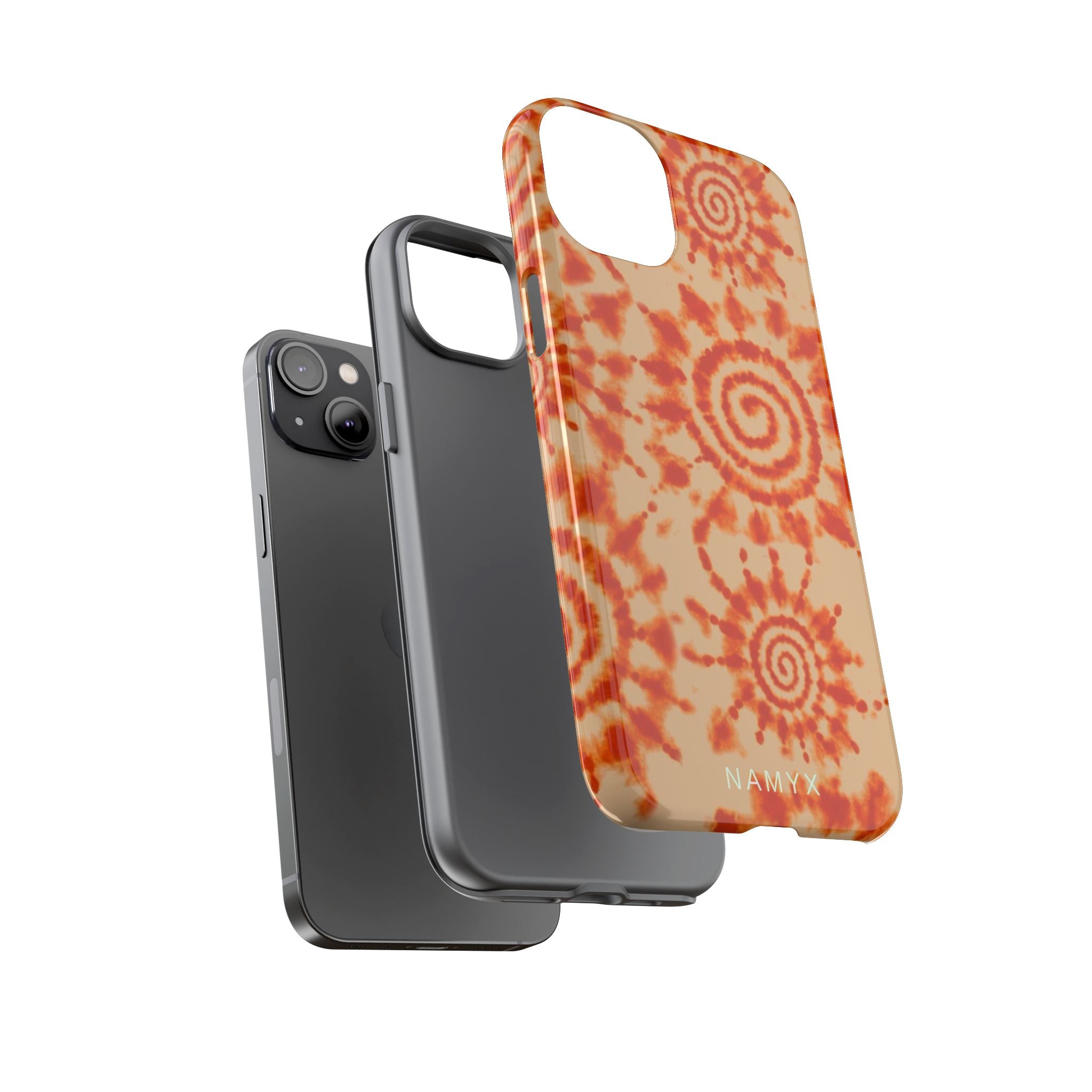 Tie-Dye Spiral Tough Phone Case — Orange Retro Protective Case
