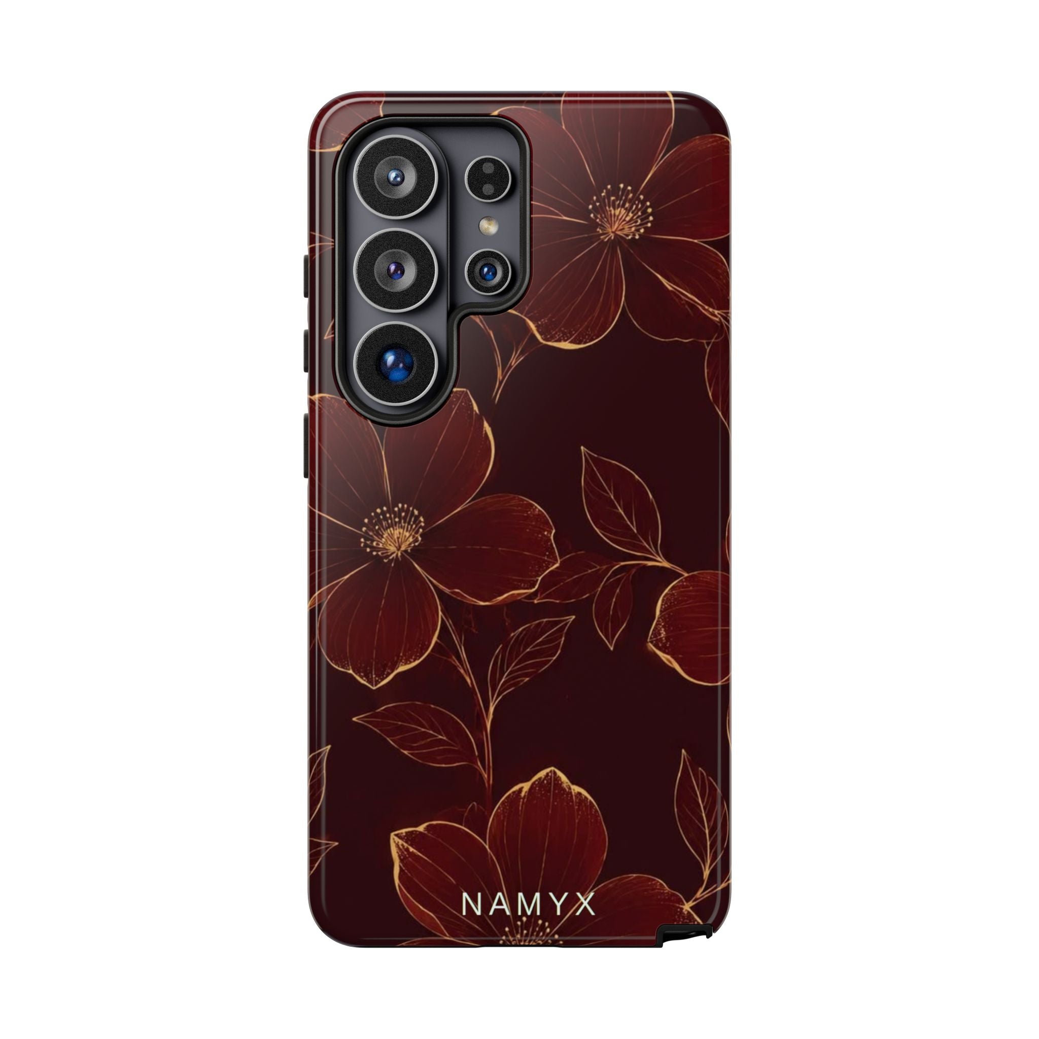 Floral Tough Case — Dark Red Botanical Phone Case