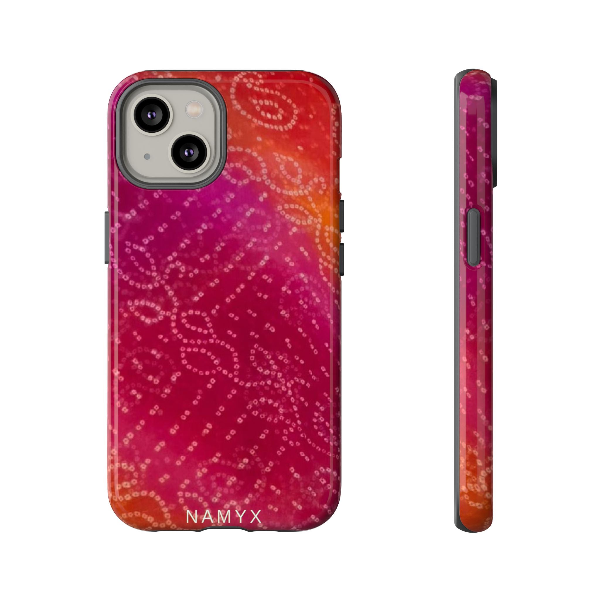 Floral Bandana Tough Case — Protective Phone Case with Pink Orange Paisley Design