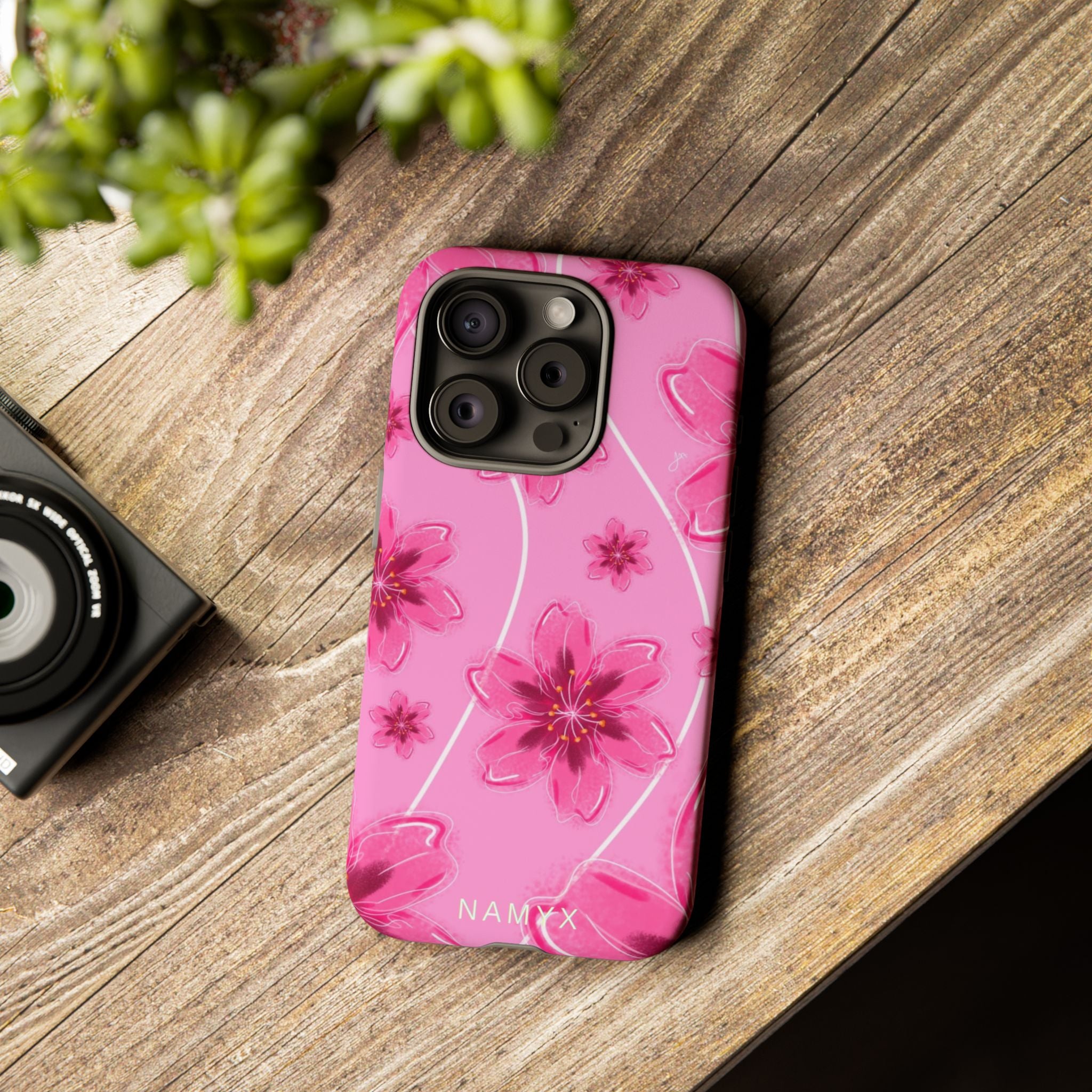 Pink Cherry Blossom Tough Phone Case — Floral Protective Cover