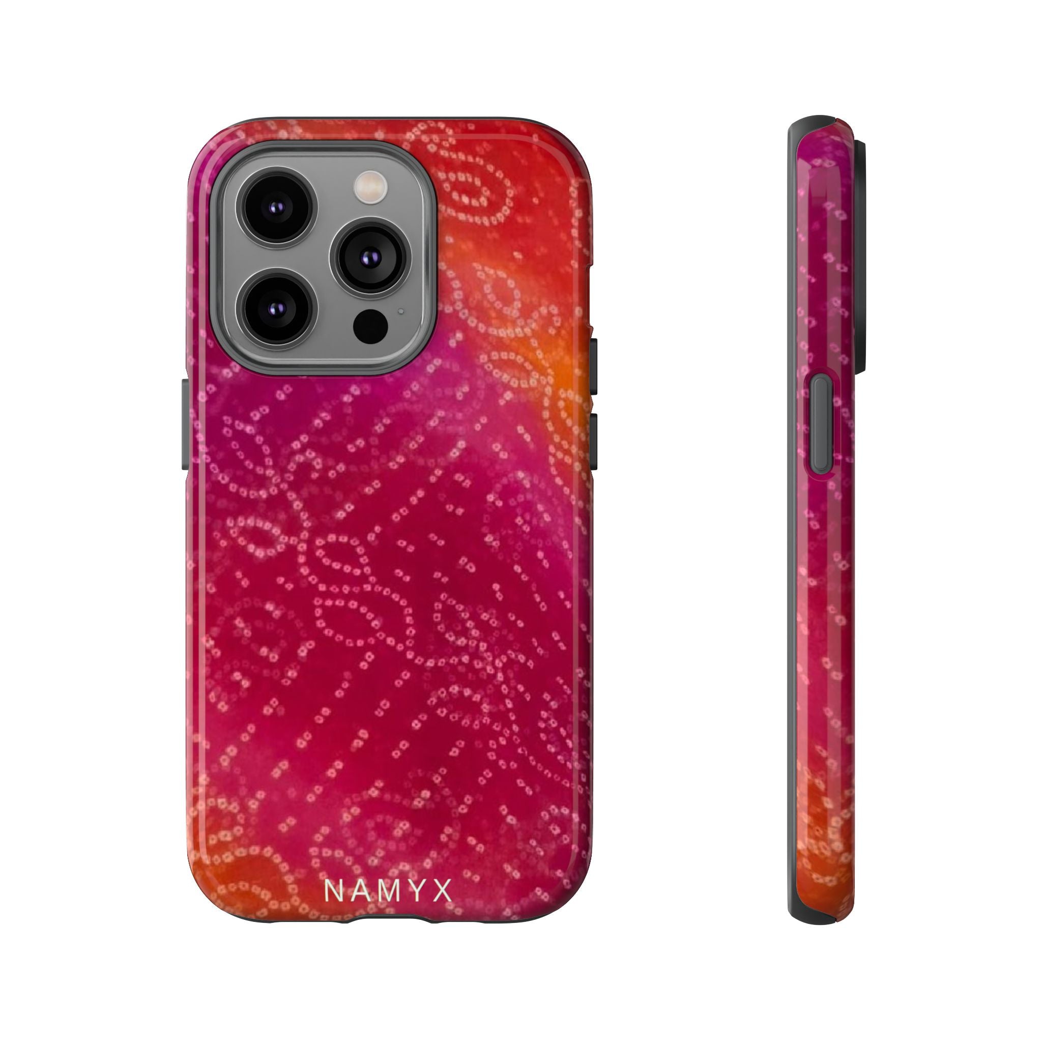 Floral Bandana Tough Case — Protective Phone Case with Pink Orange Paisley Design