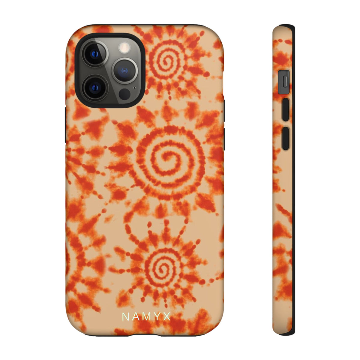 Tie-Dye Spiral Tough Phone Case — Orange Retro Protective Case