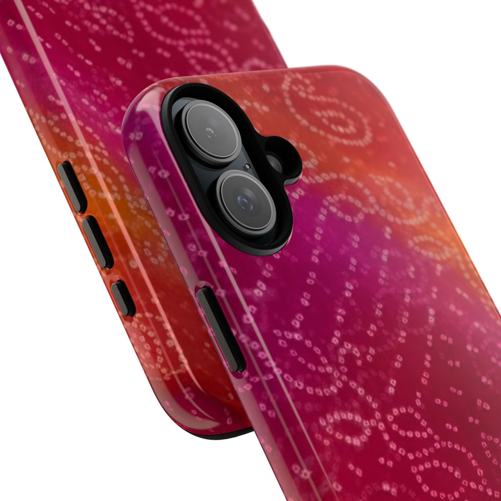 Floral Bandana Tough Case — Protective Phone Case with Pink Orange Paisley Design