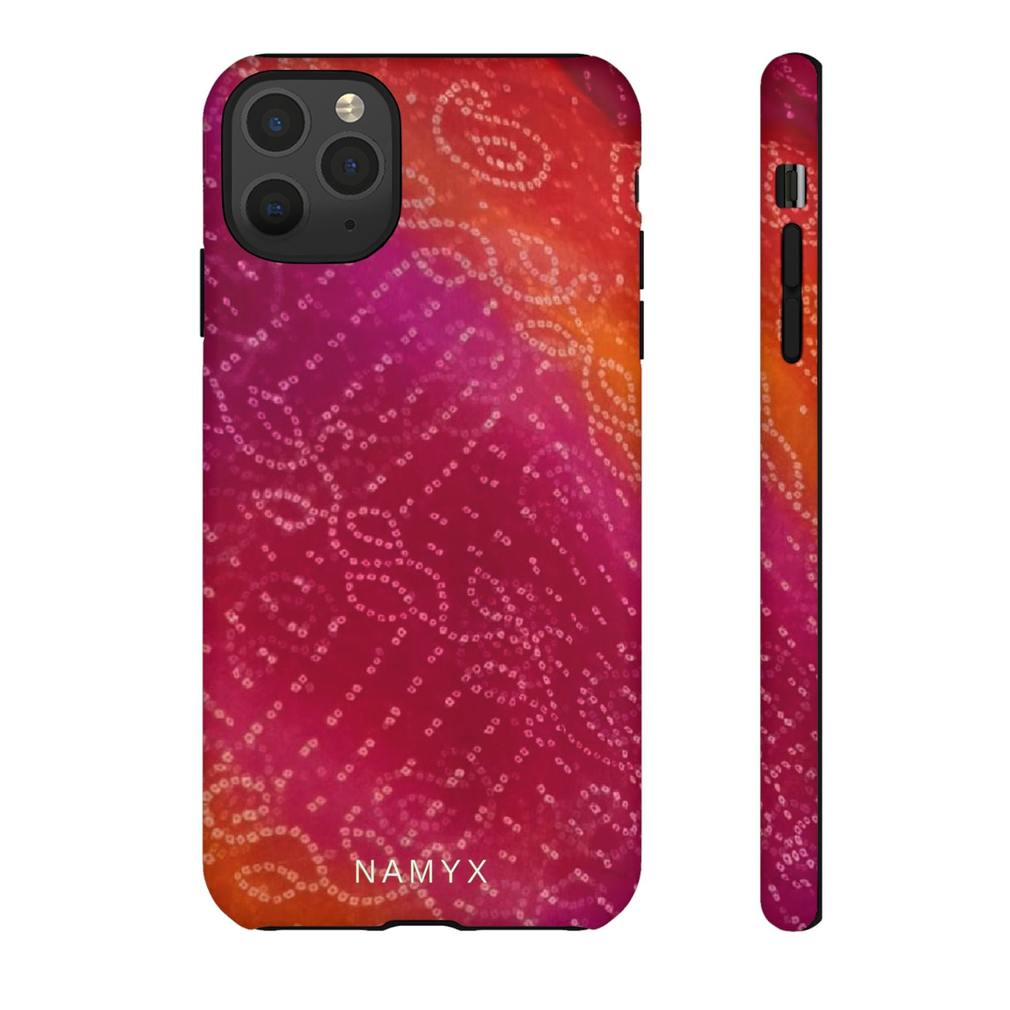Floral Bandana Tough Case — Protective Phone Case with Pink Orange Paisley Design