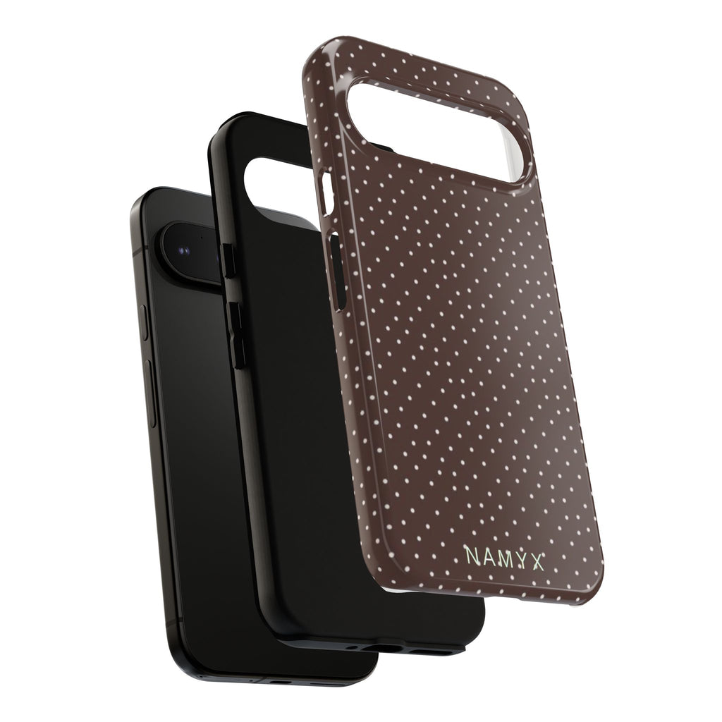 Brown Polka Dot Tough Phone Case - Slim Protective iPhone Cover