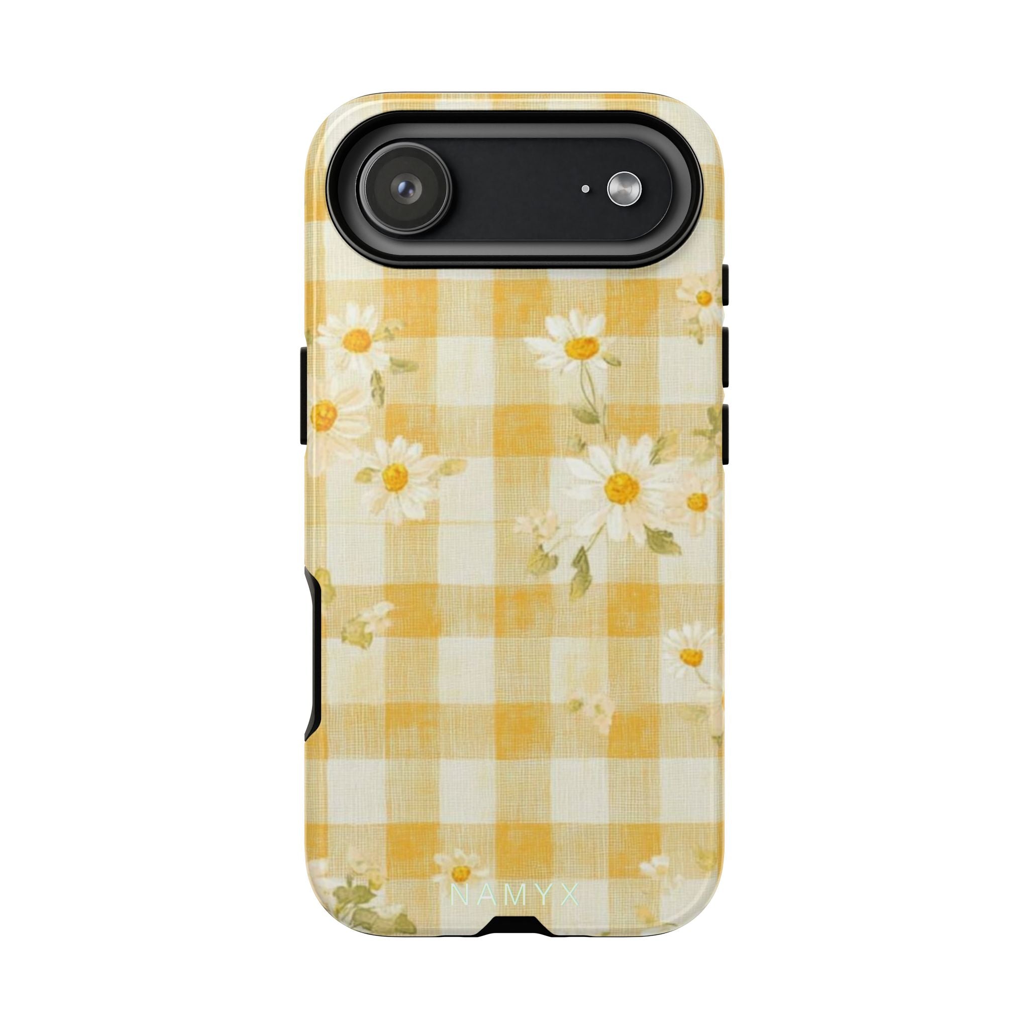 Daisy Gingham Tough Phone Case — Yellow Floral Protective Cover