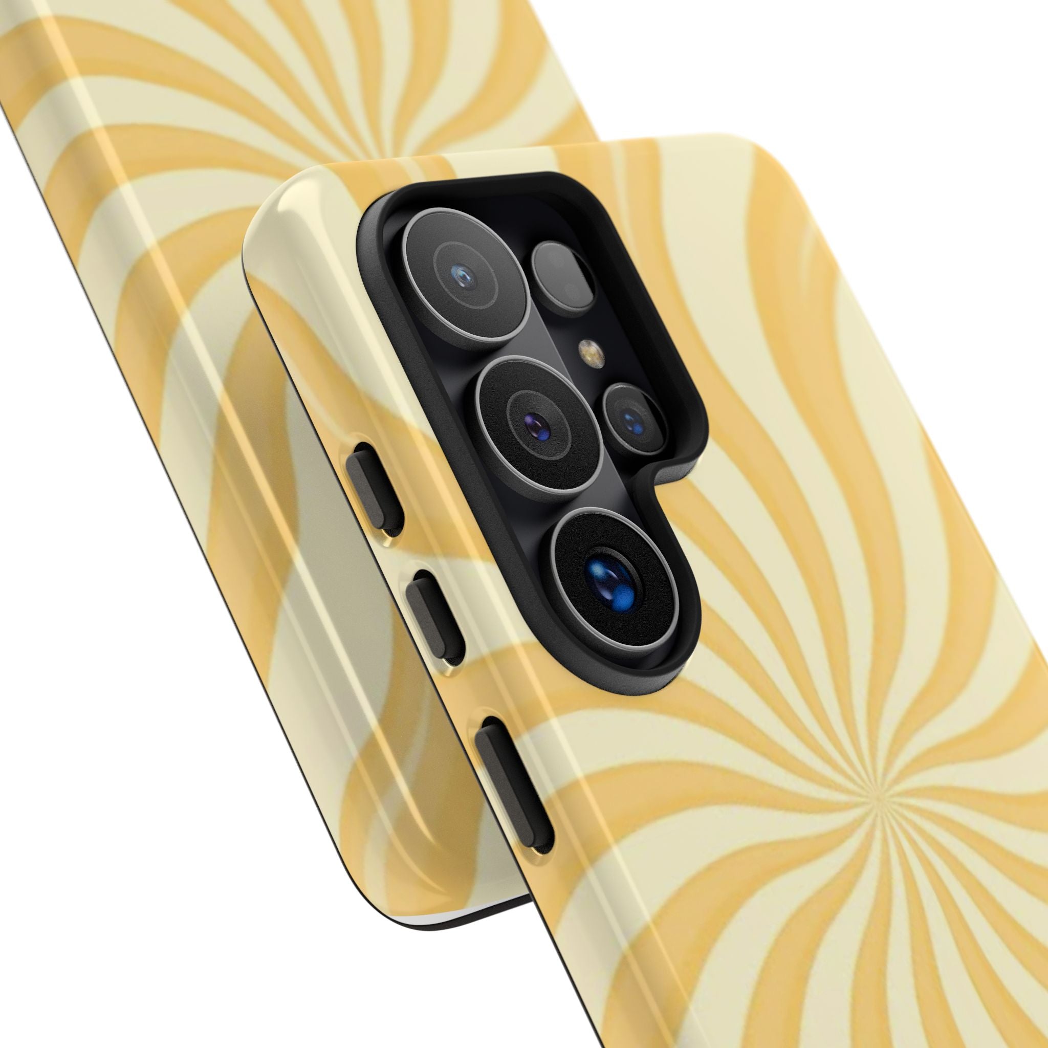 Phone Case — Retro Yellow Swirl Tough Protective Cover