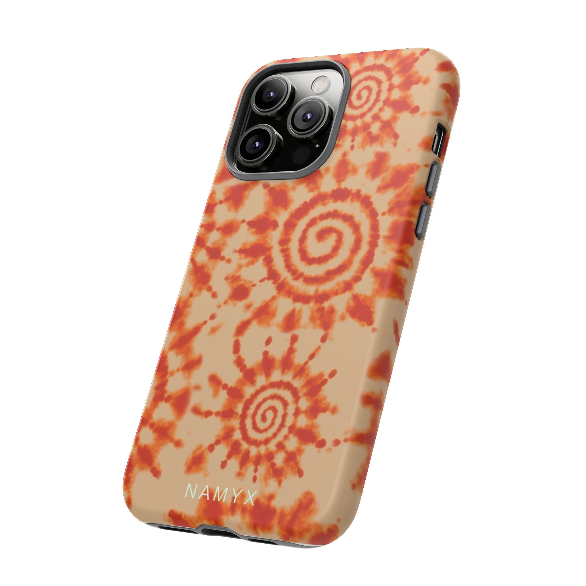 Tie-Dye Spiral Tough Phone Case — Orange Retro Protective Case