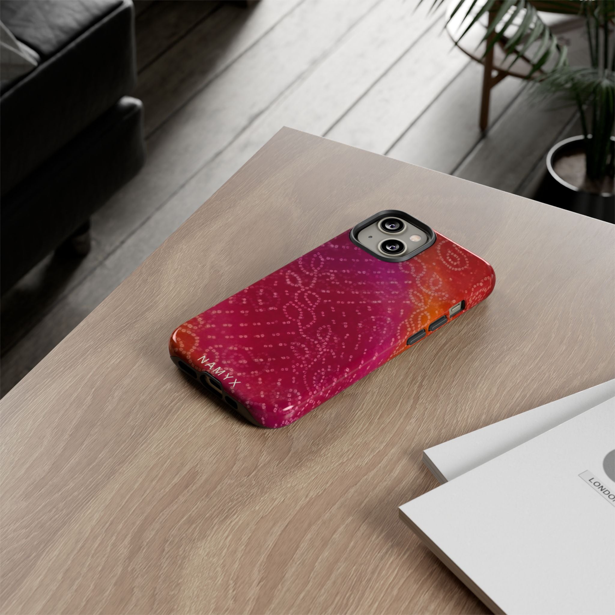 Floral Bandana Tough Case — Protective Phone Case with Pink Orange Paisley Design