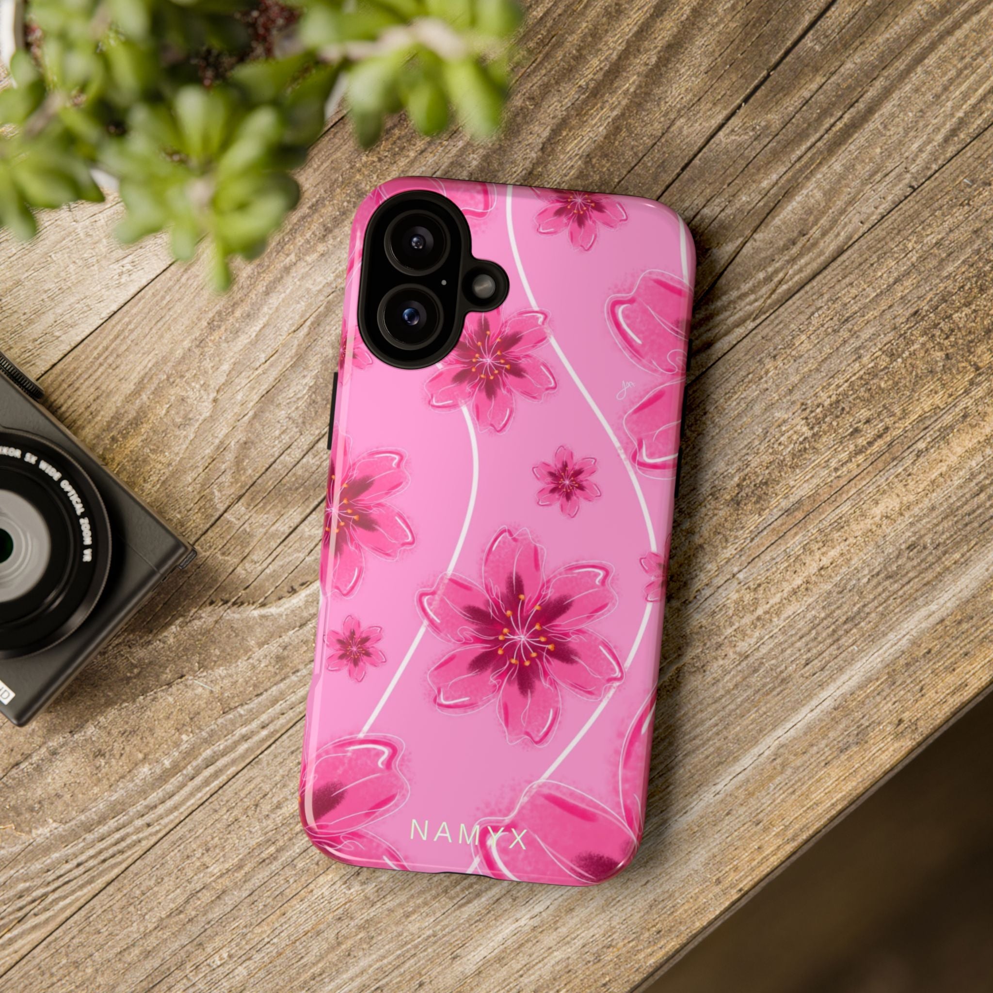 Pink Cherry Blossom Tough Phone Case — Floral Protective Cover