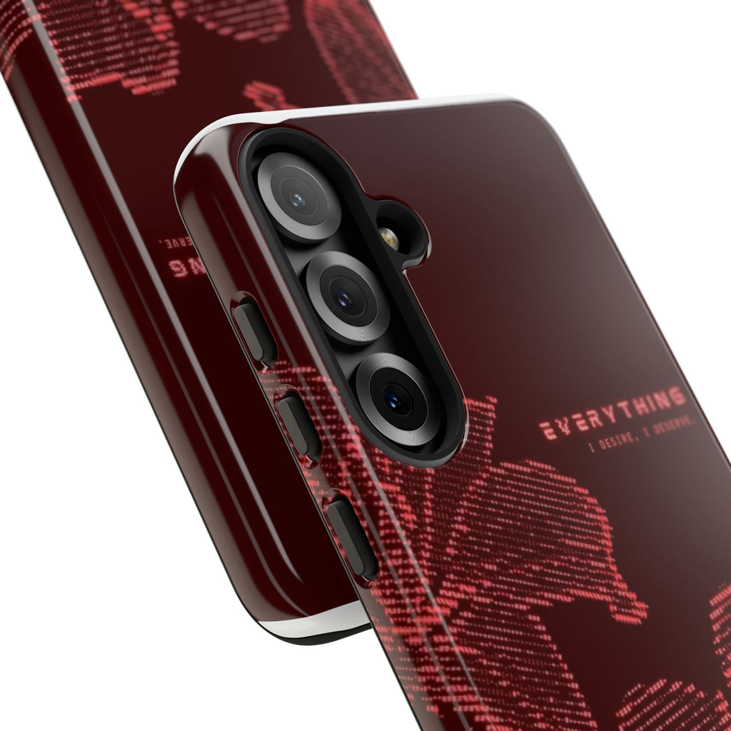 Floral Tough Phone Case — 'Everything' Burgundy Protective Cover