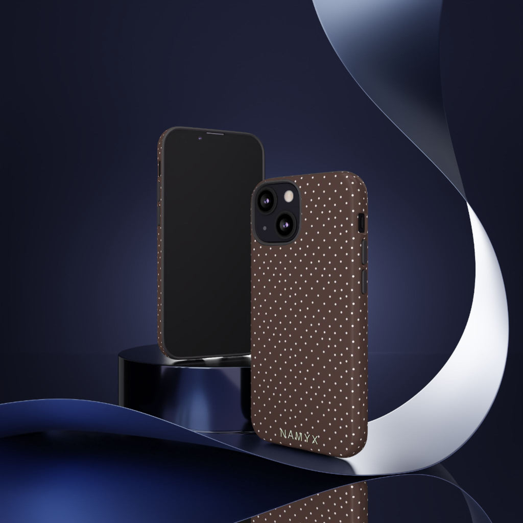 Brown Polka Dot Tough Phone Case - Slim Protective iPhone Cover